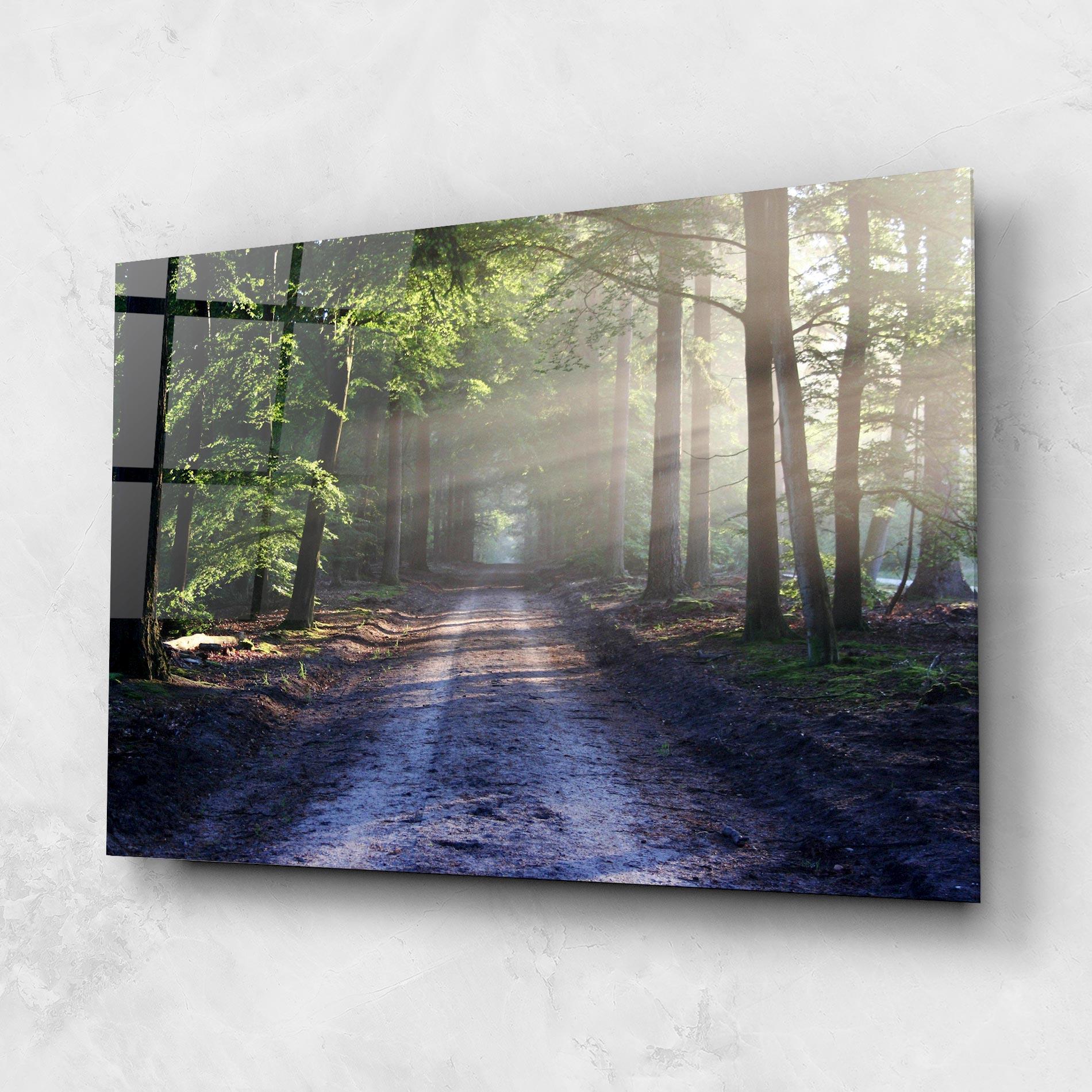 Tablou Sticla Forest Road mockup 1