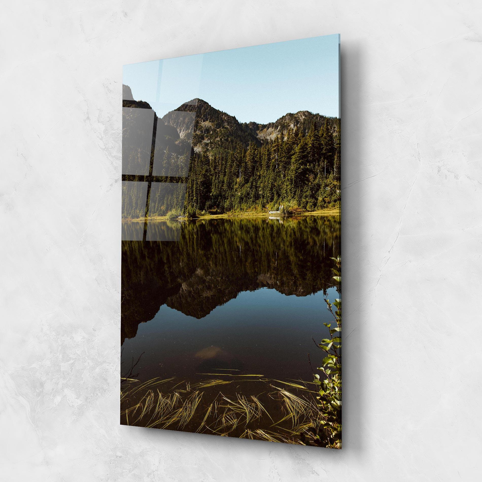 Tablou Sticla Big Lake Mountain mockup 1