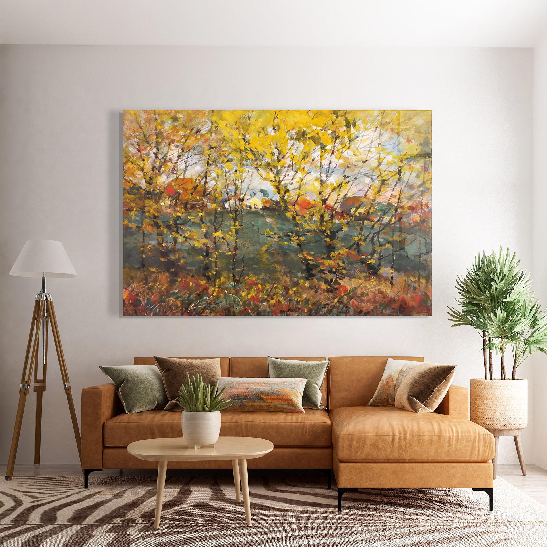 Tablou Sticla Autumn Painting Tree mockup 7