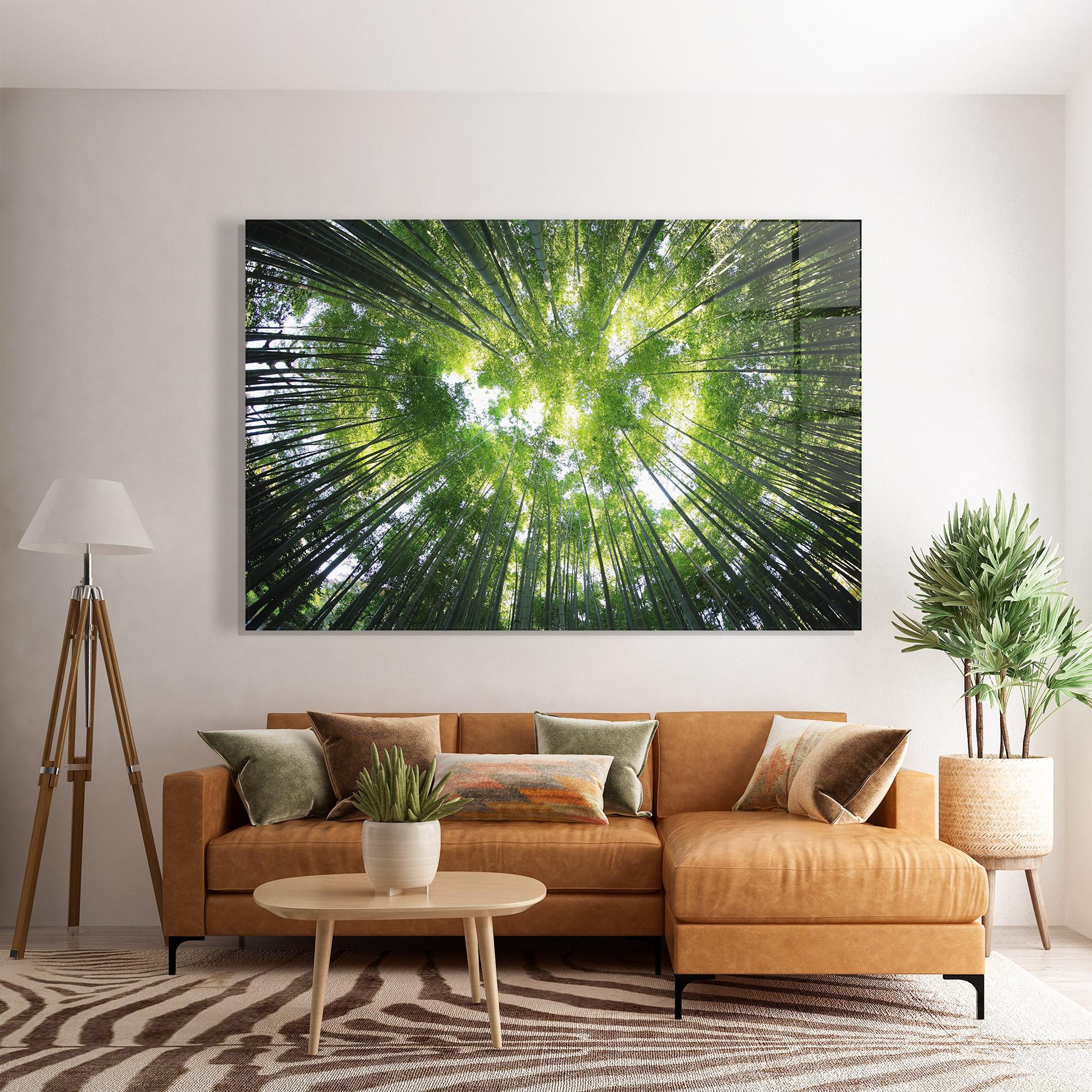 Tablou Sticla Big Trees Morning mockup 7