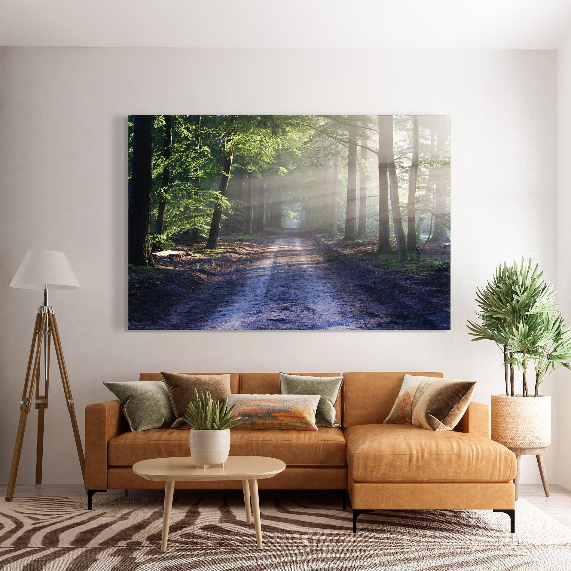 Tablou Sticla Forest Road mockup 7