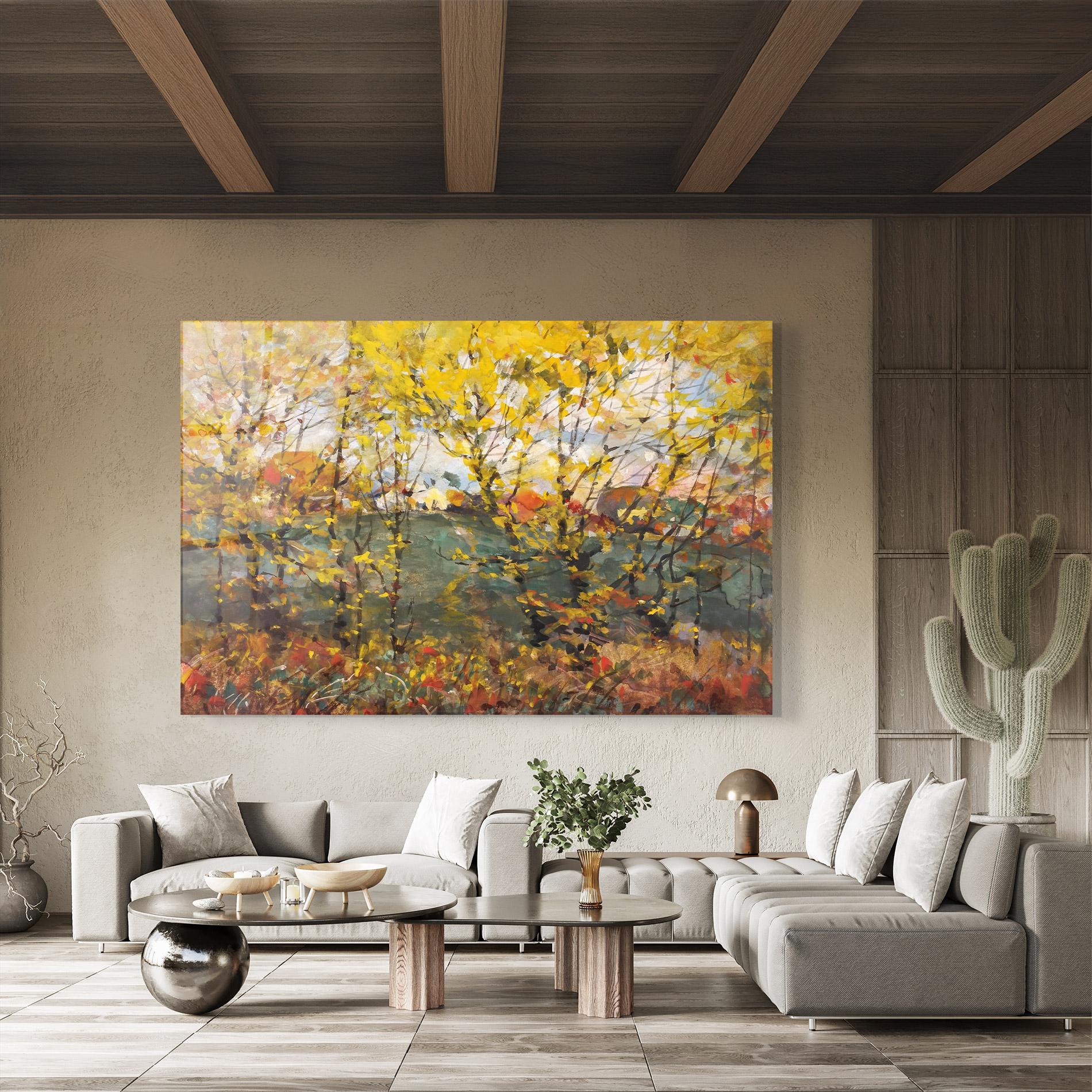 Tablou Sticla Autumn Painting Tree mockup 8