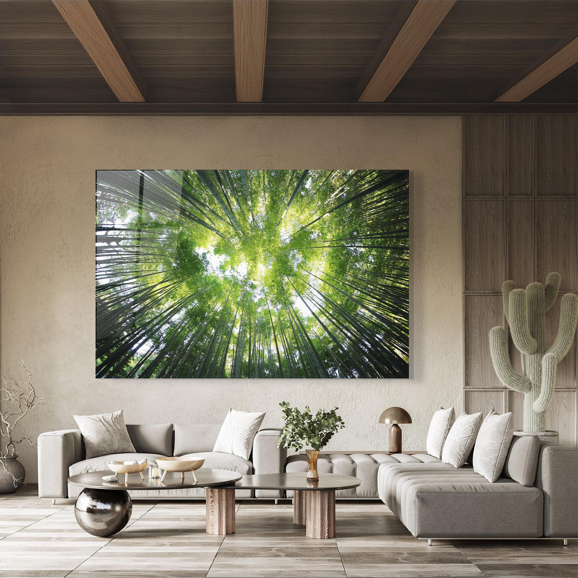 Tablou Sticla Big Trees Morning mockup 8