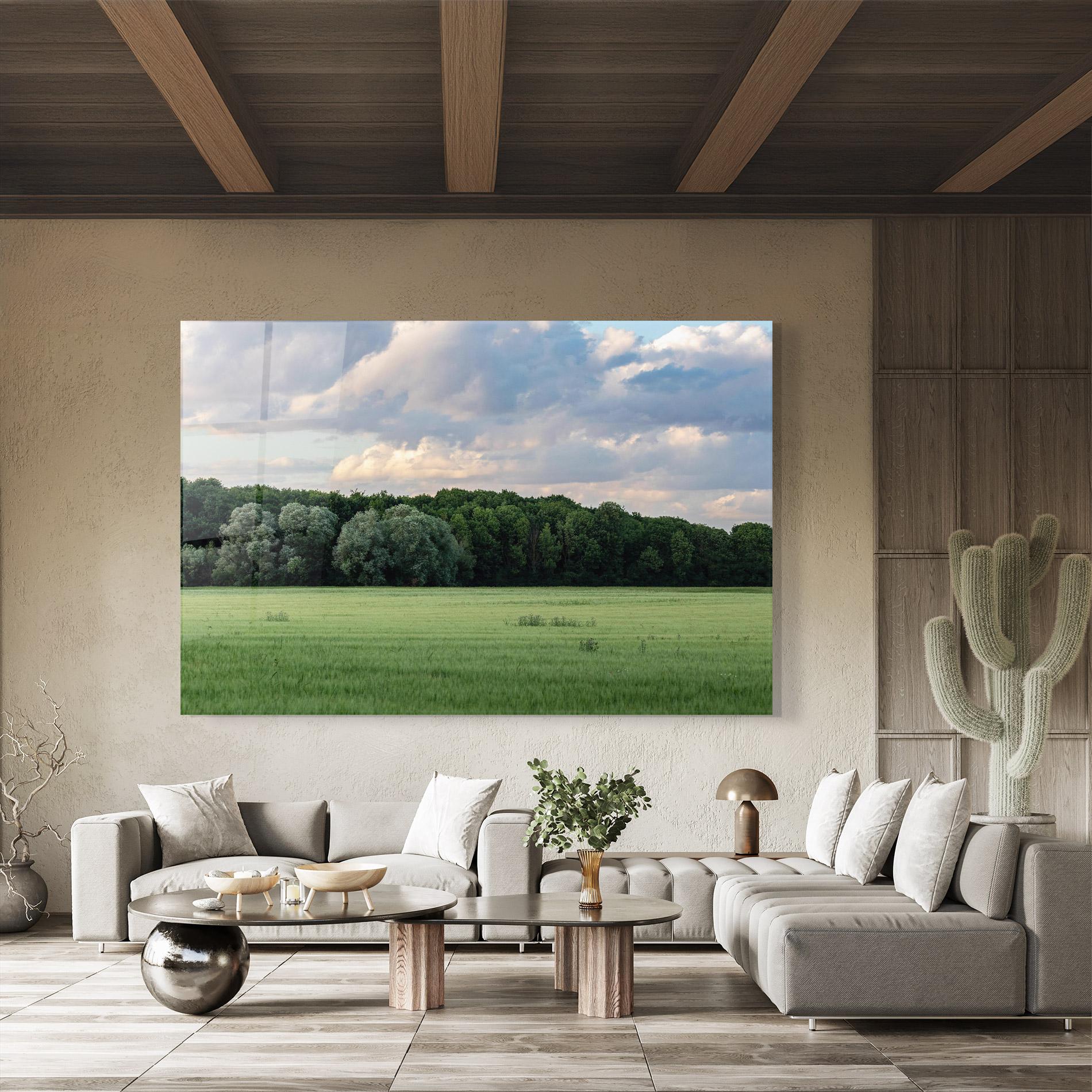 Tablou Sticla Forest Field mockup 8