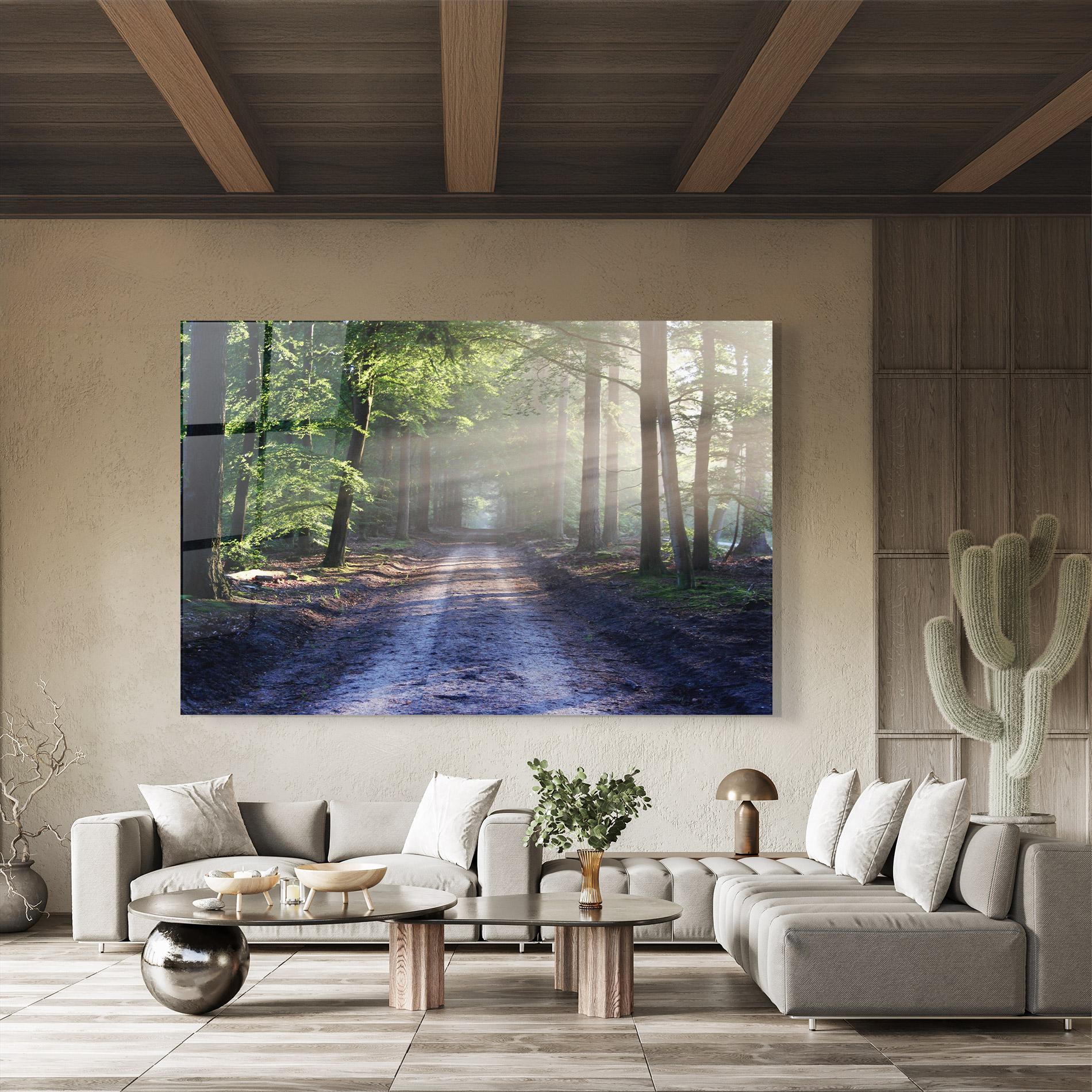 Tablou Sticla Forest Road mockup 8