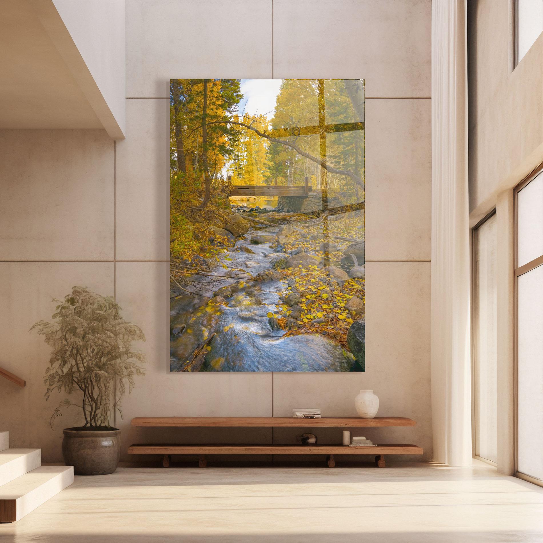 Tablou Sticla Yellow View Forest mockup 8