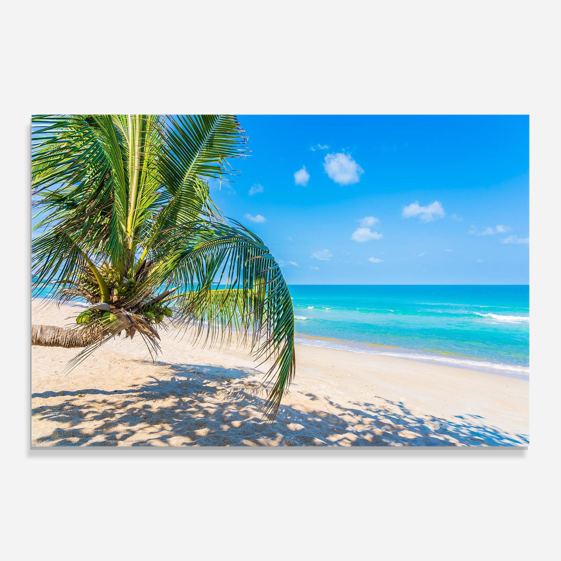 Tablou Sticla Tropical Beach View mockup 0