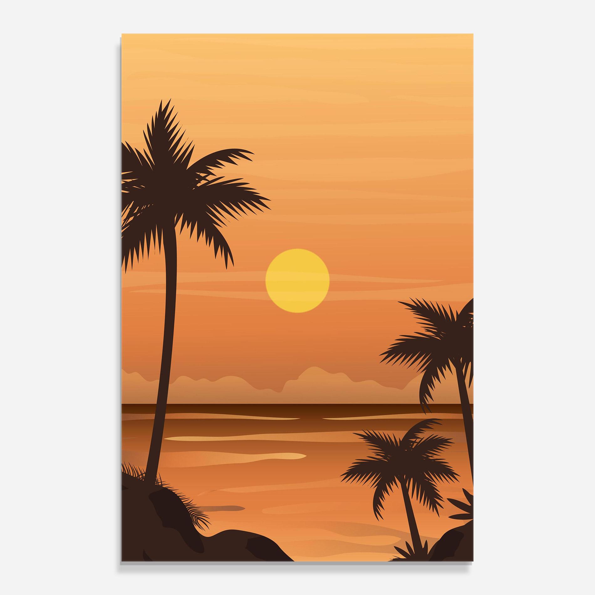 Tablou Sticla Sunset Beach 01 mockup 0
