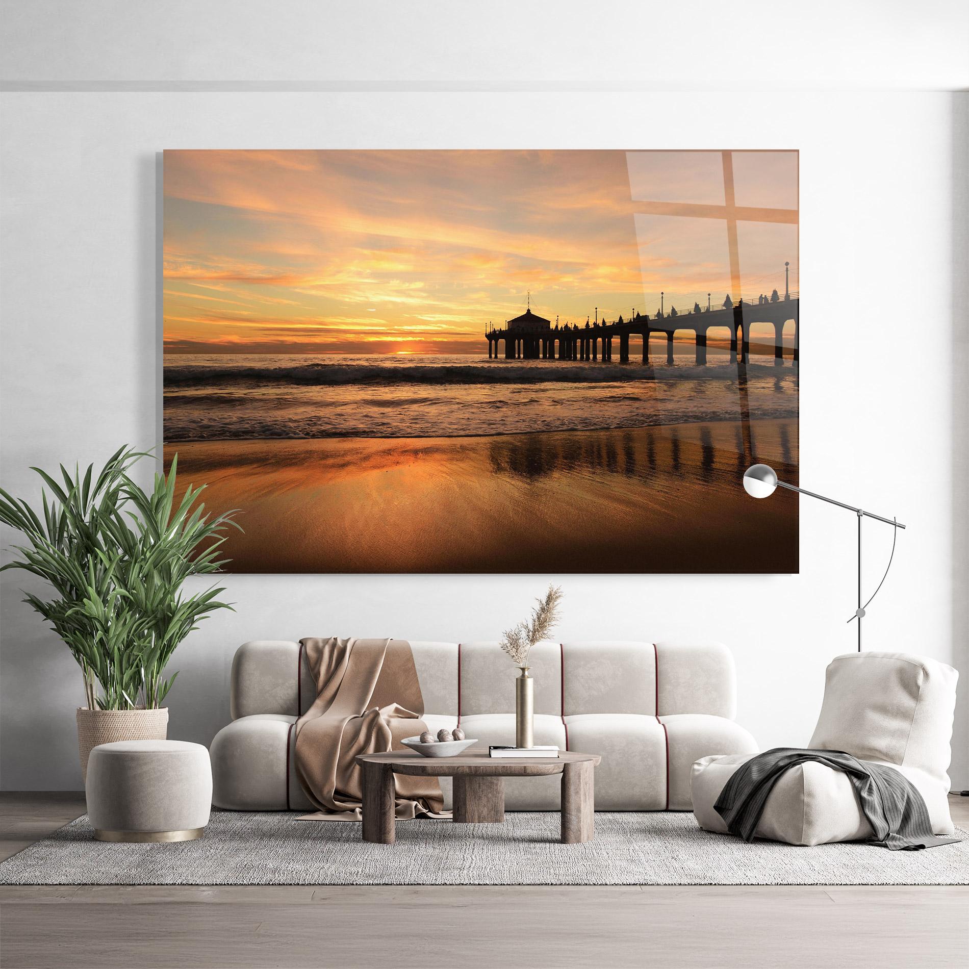 Tablou Sticla Beach Sunset View mockup 9