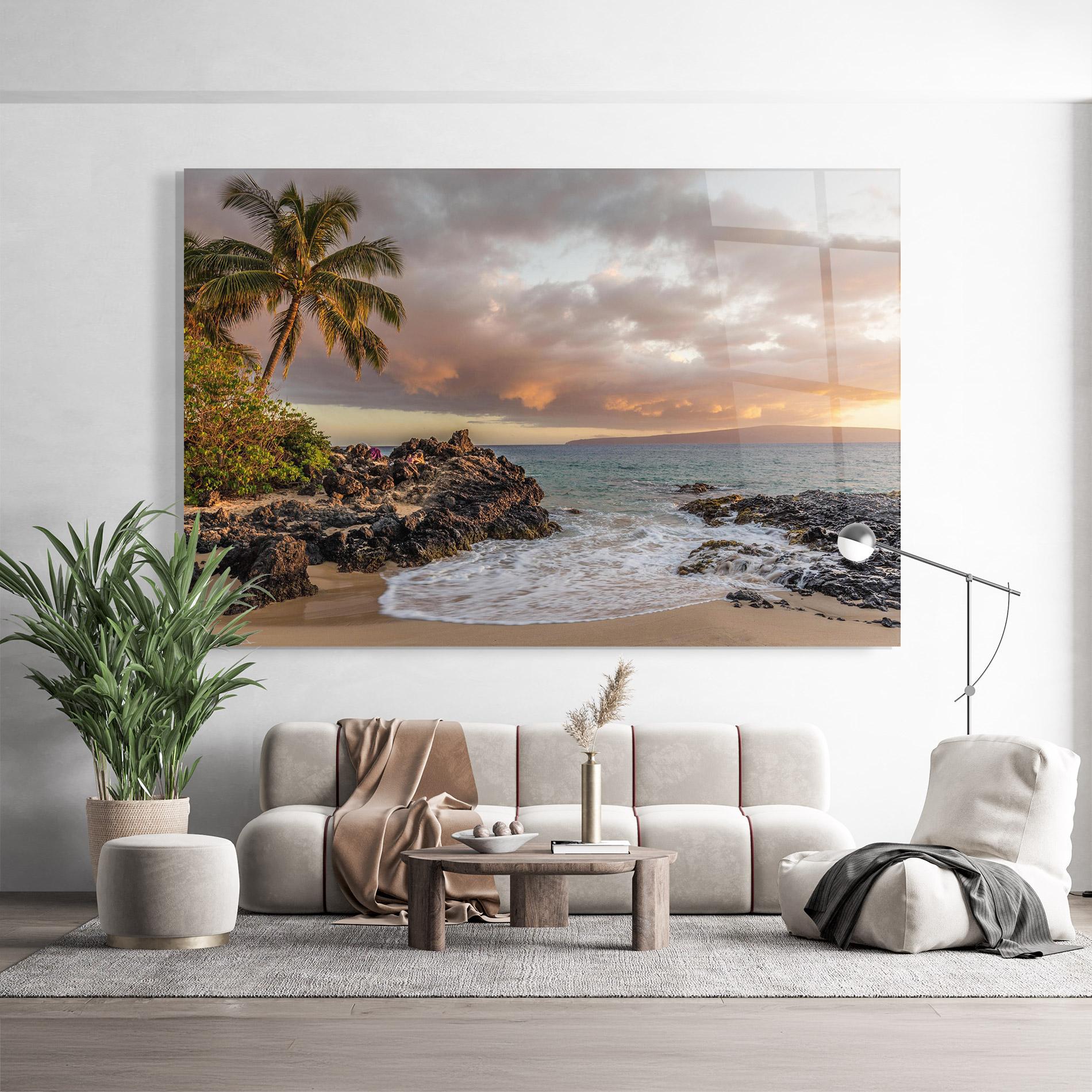 Tablou Sticla Beautiful Beach Landscape mockup 9