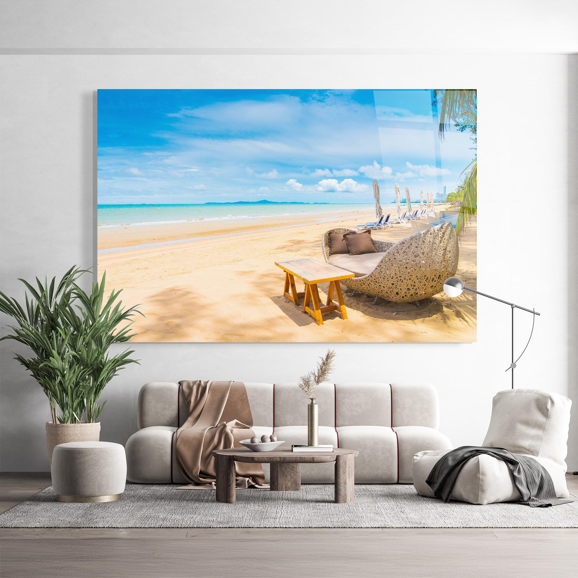 Tablou Sticla Dinning Blue Sky mockup 9