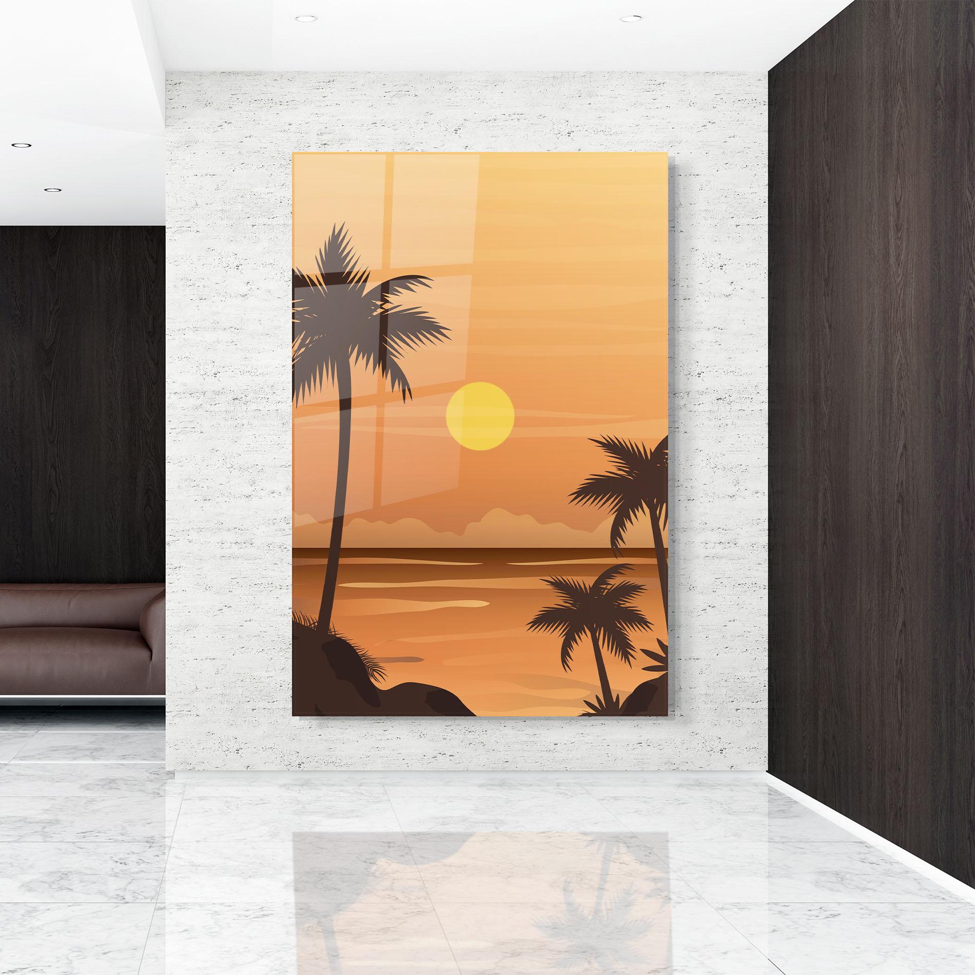 Tablou Sticla Sunset Beach 01 mockup 9