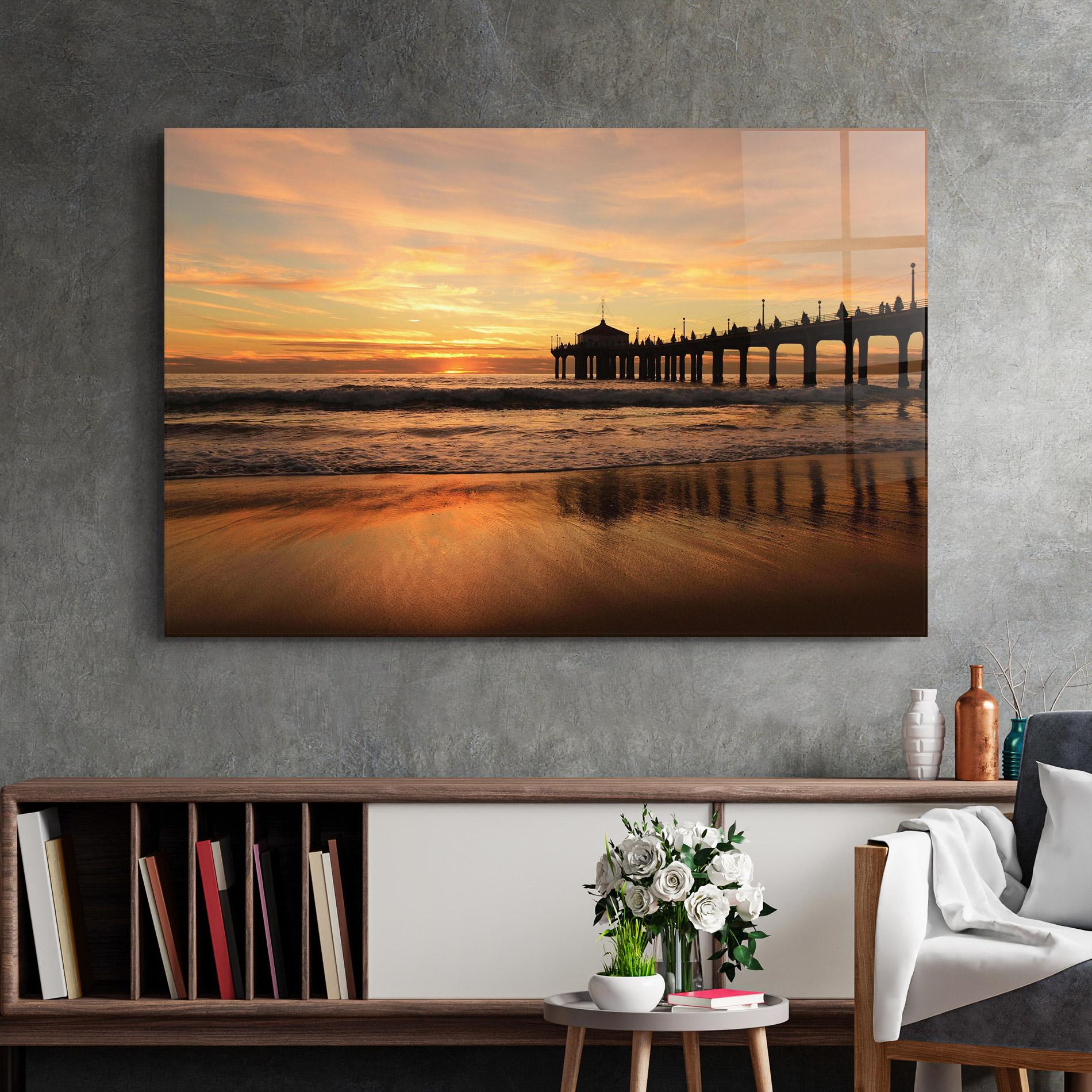 Tablou Sticla Beach Sunset View mockup 2