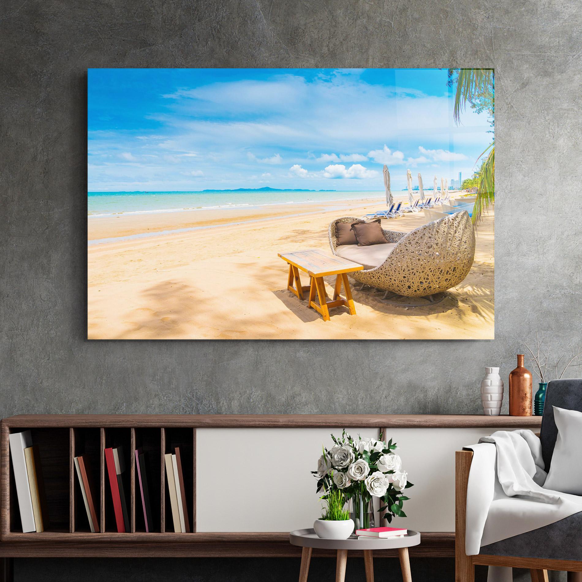 Tablou Sticla Dinning Blue Sky mockup 2