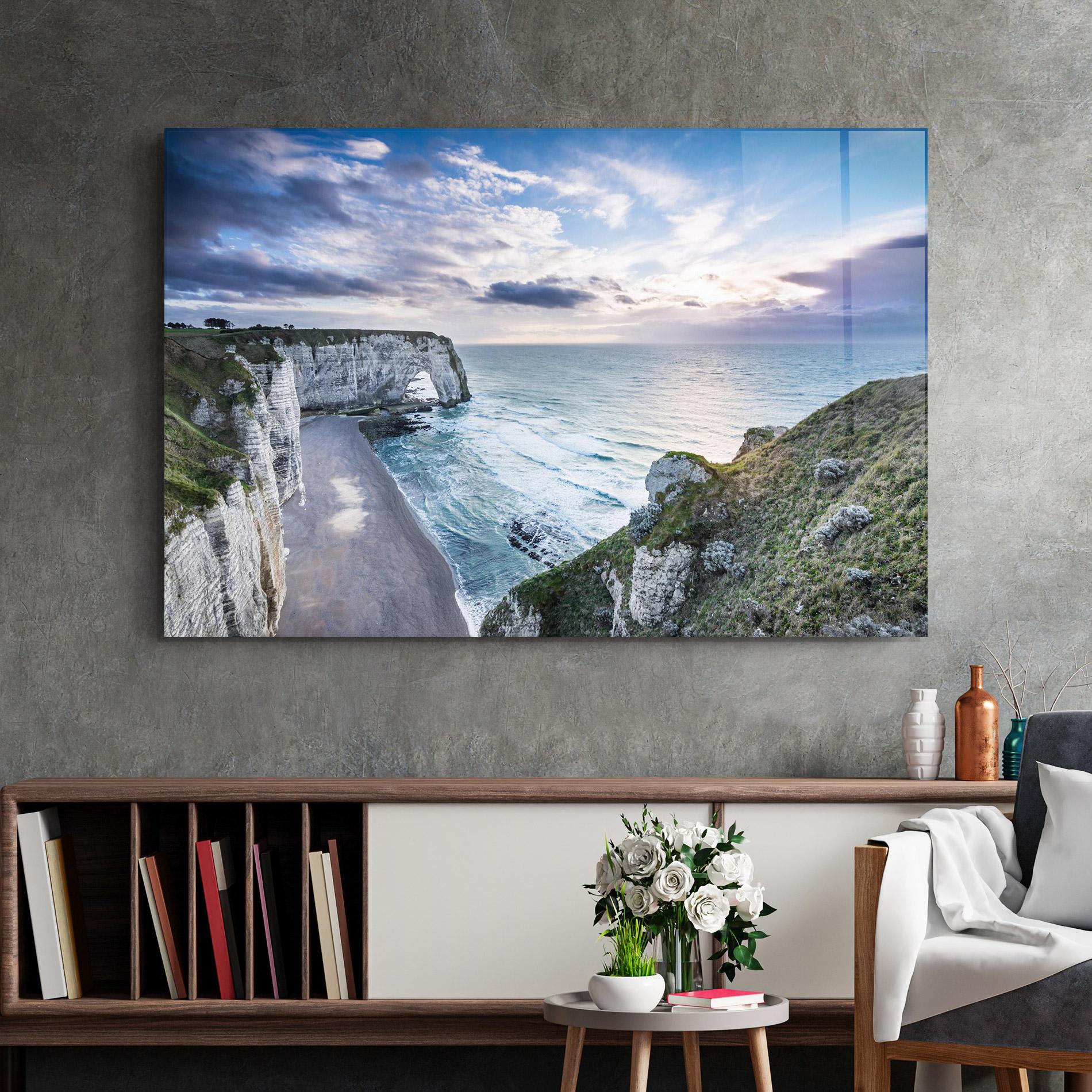 Tablou Sticla Etretat View mockup 2