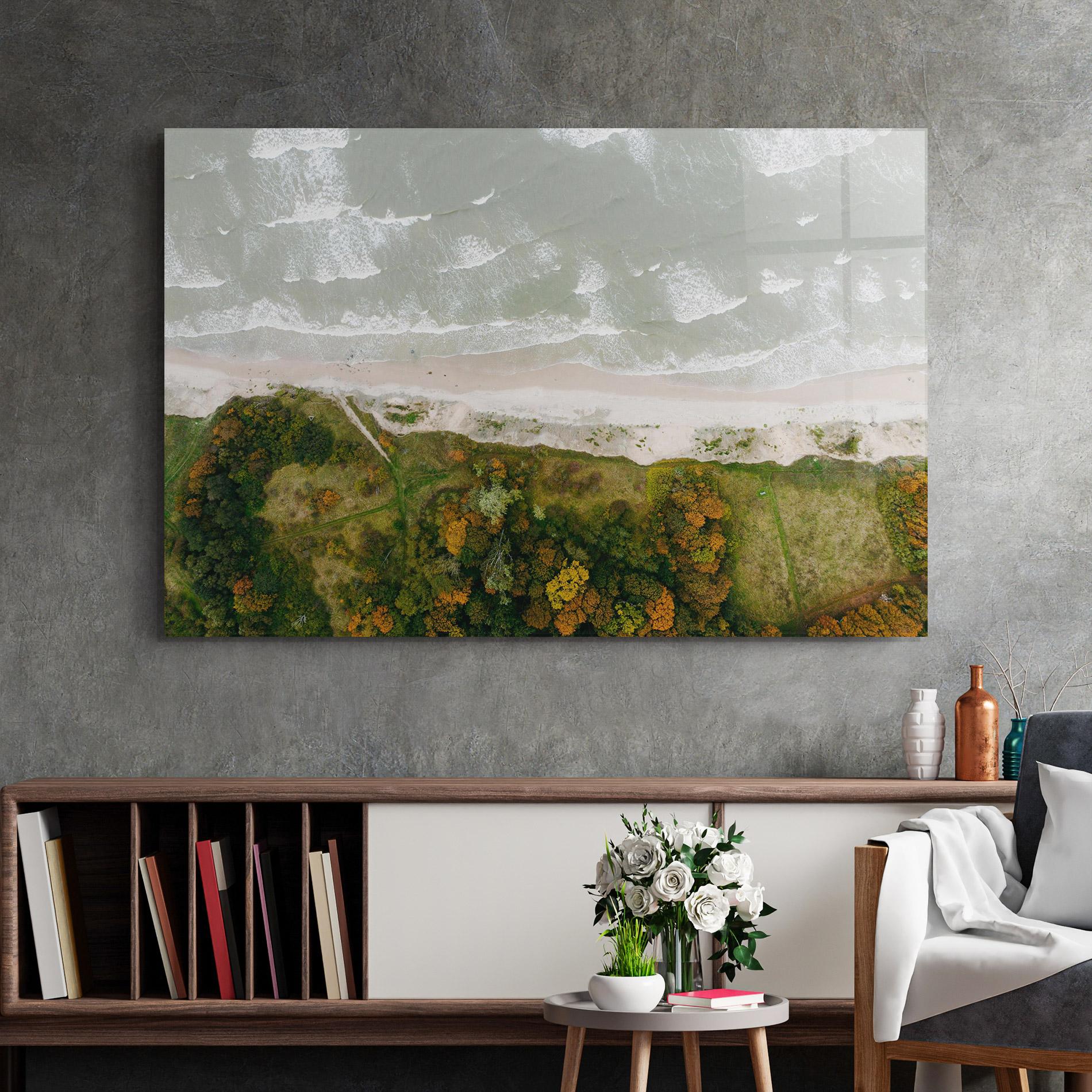 Tablou Sticla Forest Waves mockup 2