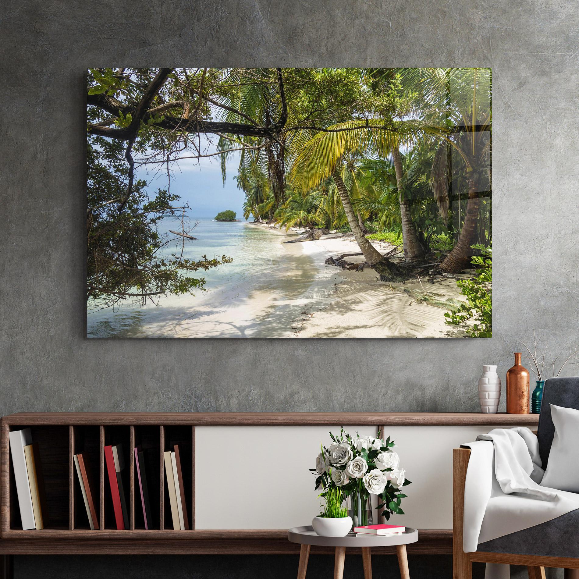 Tablou Sticla Island Beach mockup 2