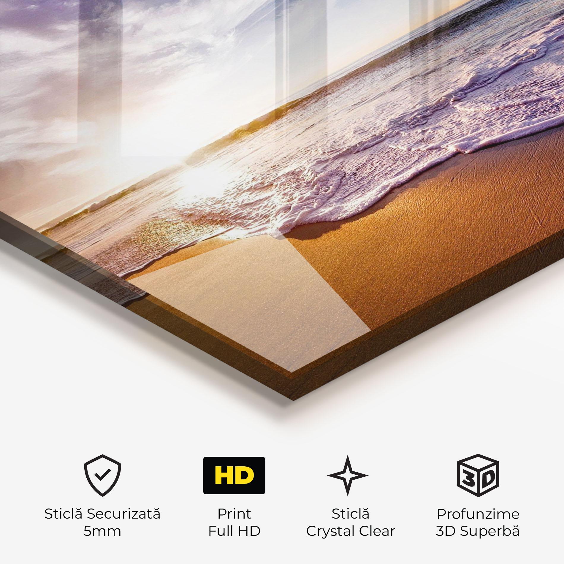 Tablou Sticla Beach Sunrise mockup 3