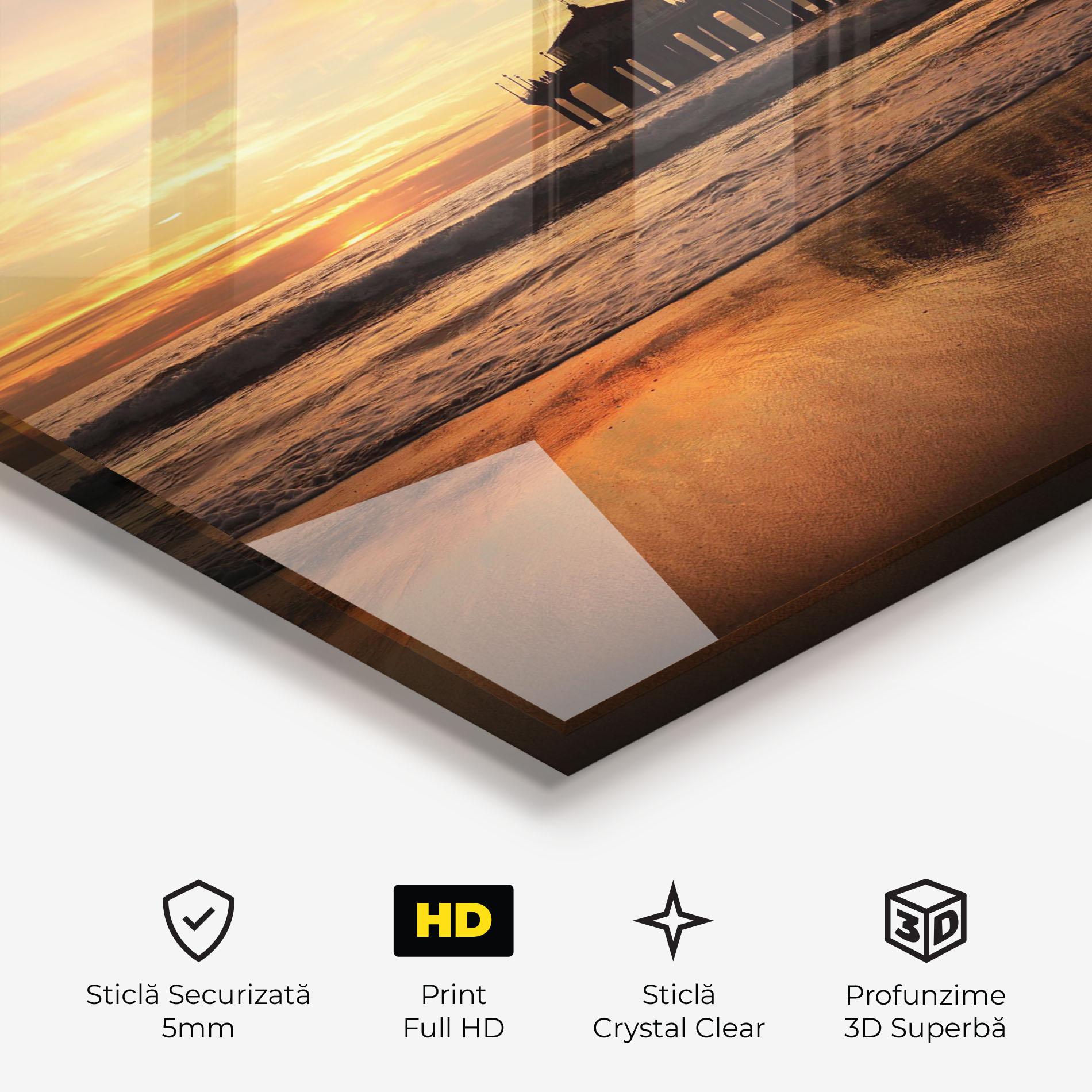 Tablou Sticla Beach Sunset View mockup 3