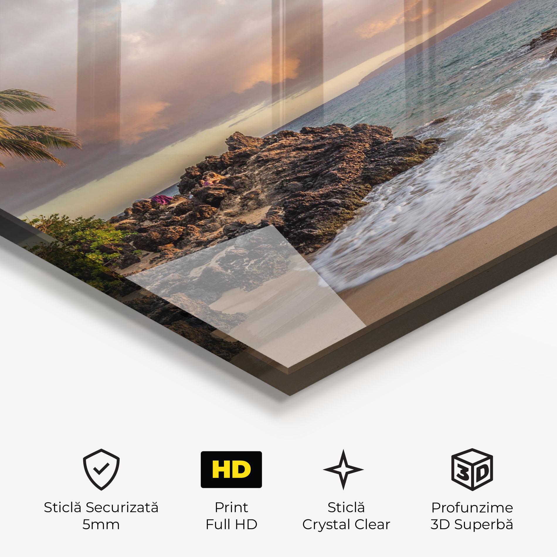 Tablou Sticla Beautiful Beach Landscape mockup 3