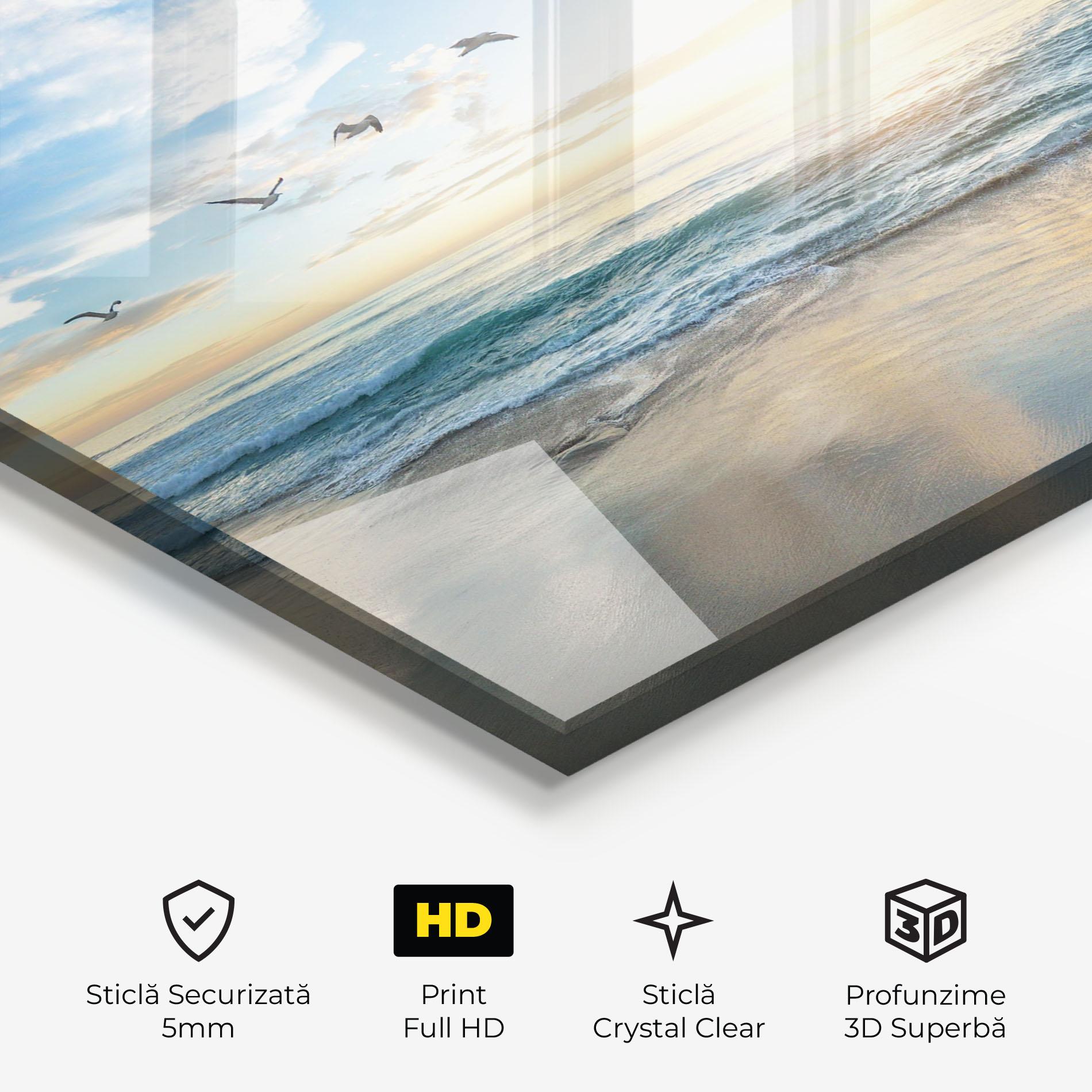 Tablou Sticla Beautiful Beach mockup 3