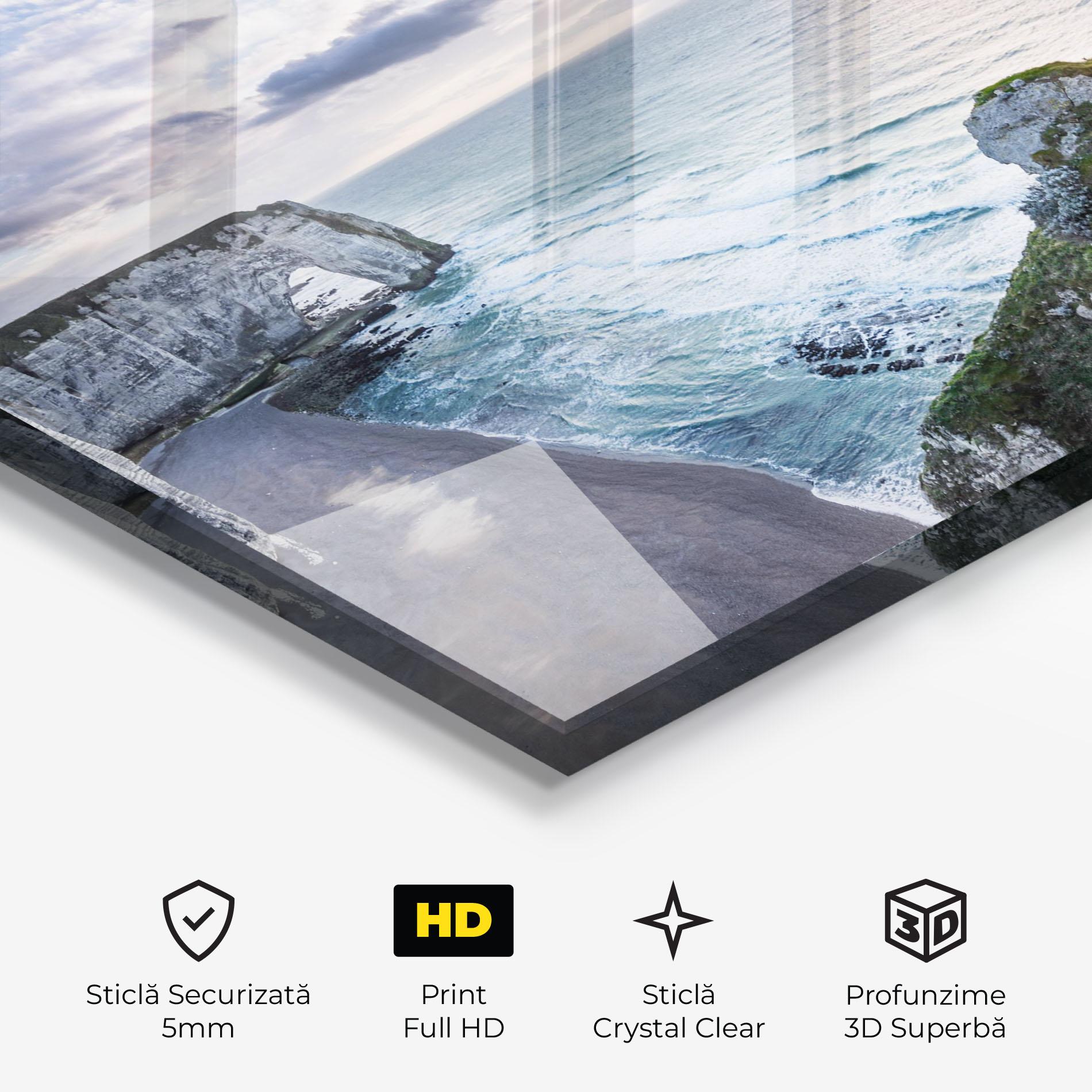 Tablou Sticla Etretat View mockup 3