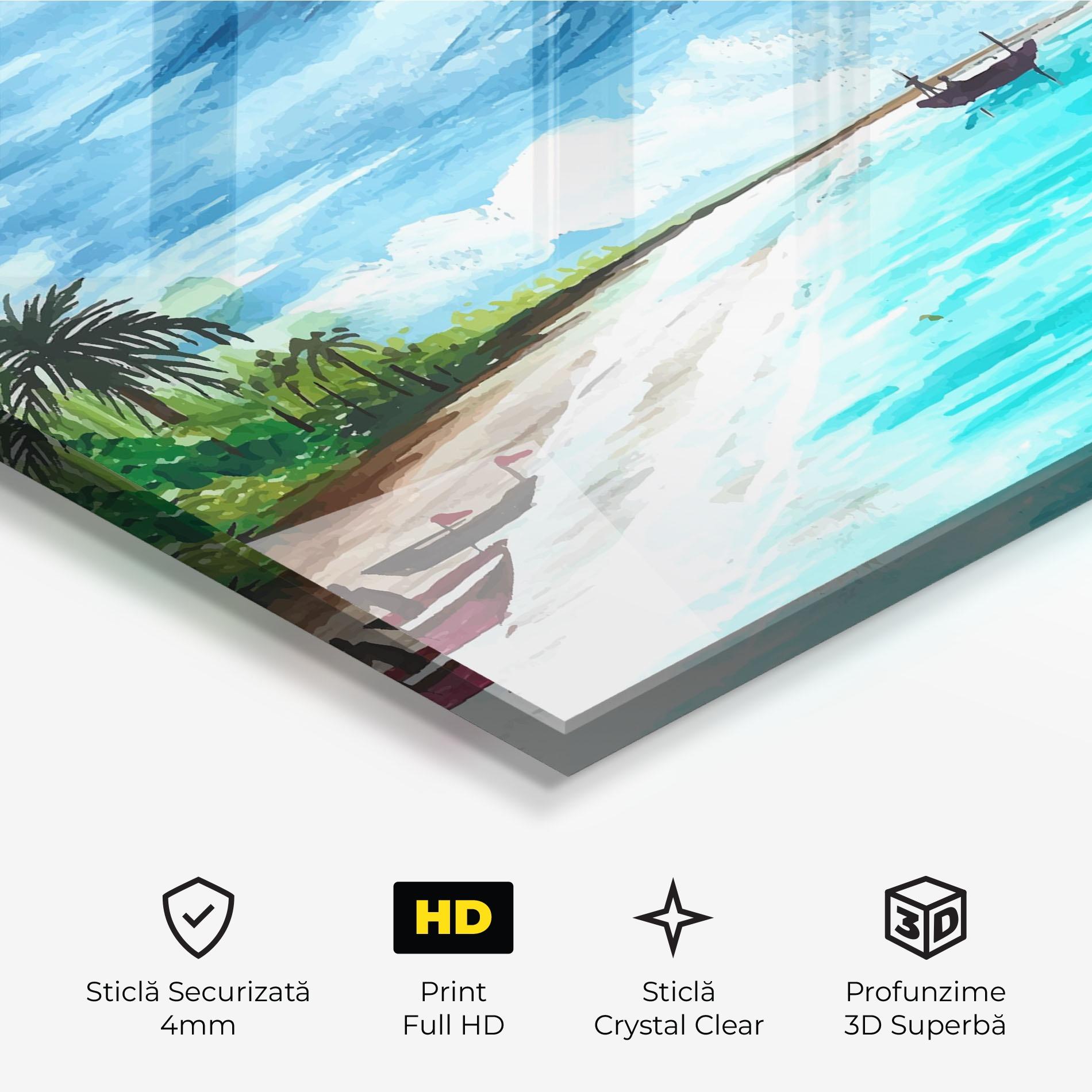 Tablou Sticla Beach Painting Art mockup 3