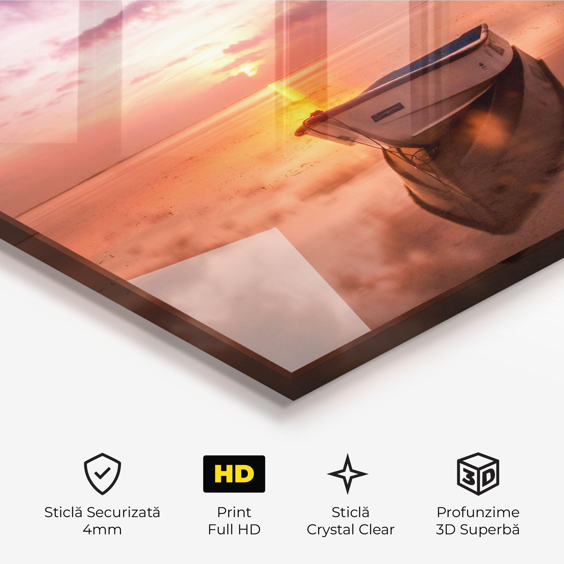 Tablou Sticla Beach Purple View mockup 3