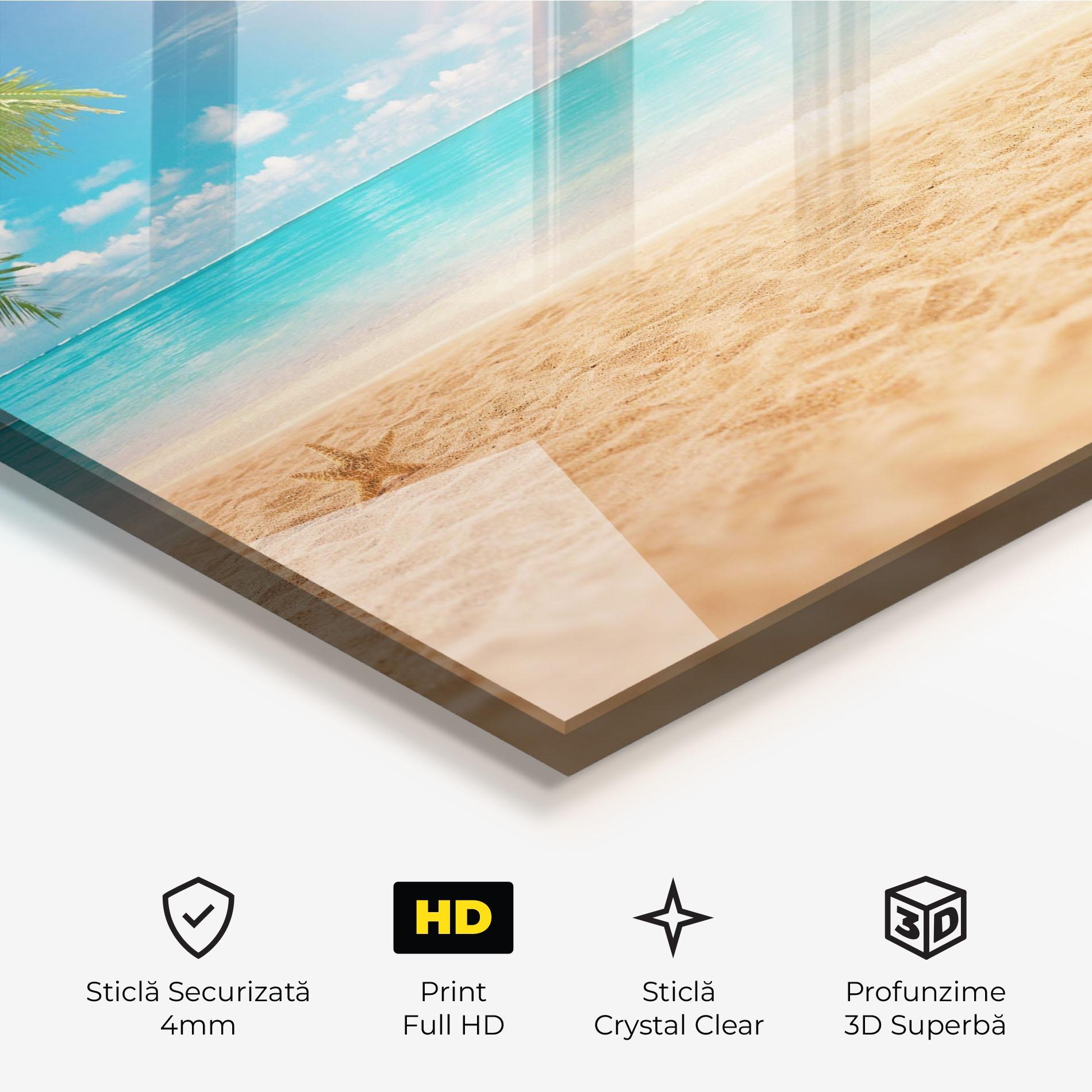 Tablou Sticla Exotic Beach Ocean mockup 3