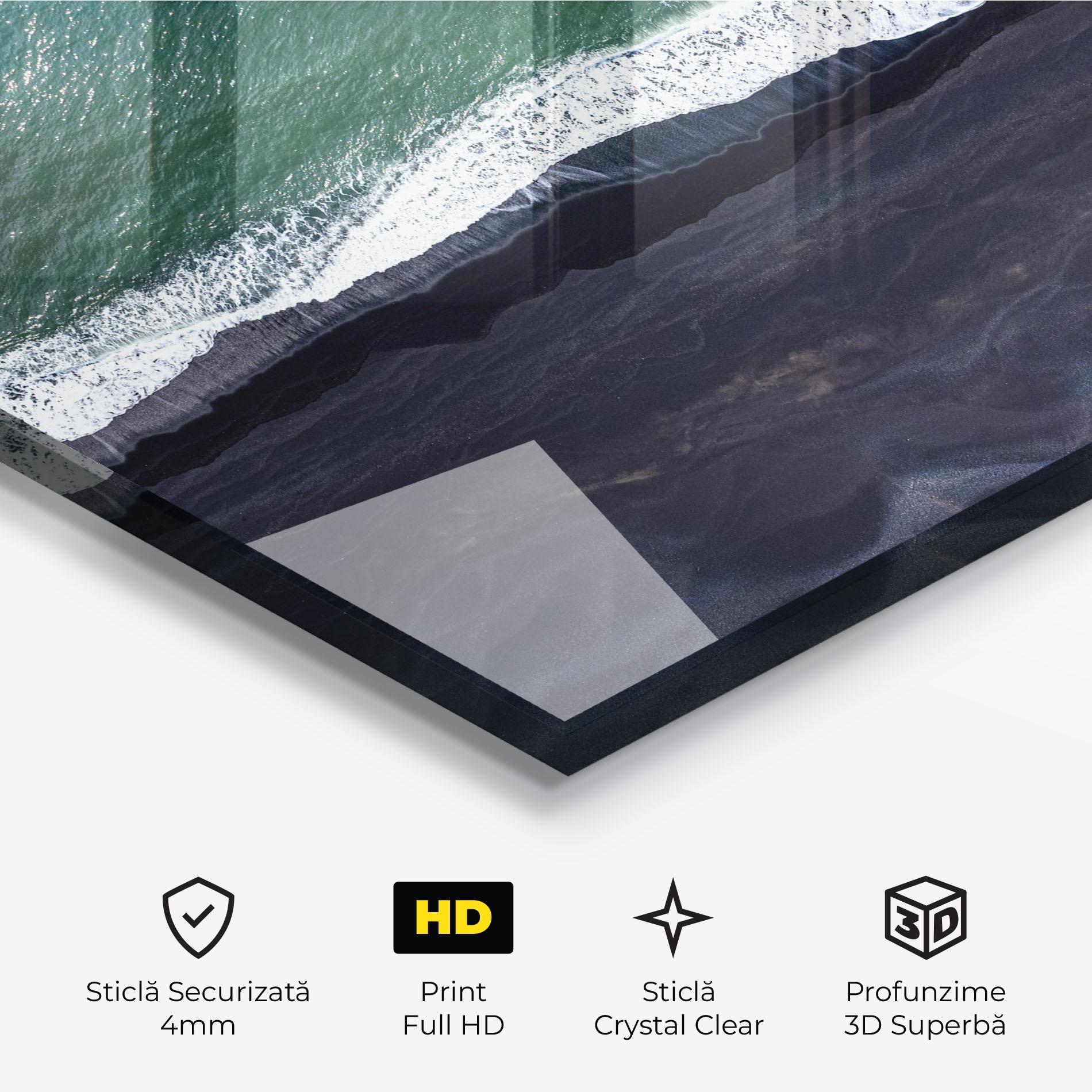 Tablou Sticla Green Blue Beach mockup 3