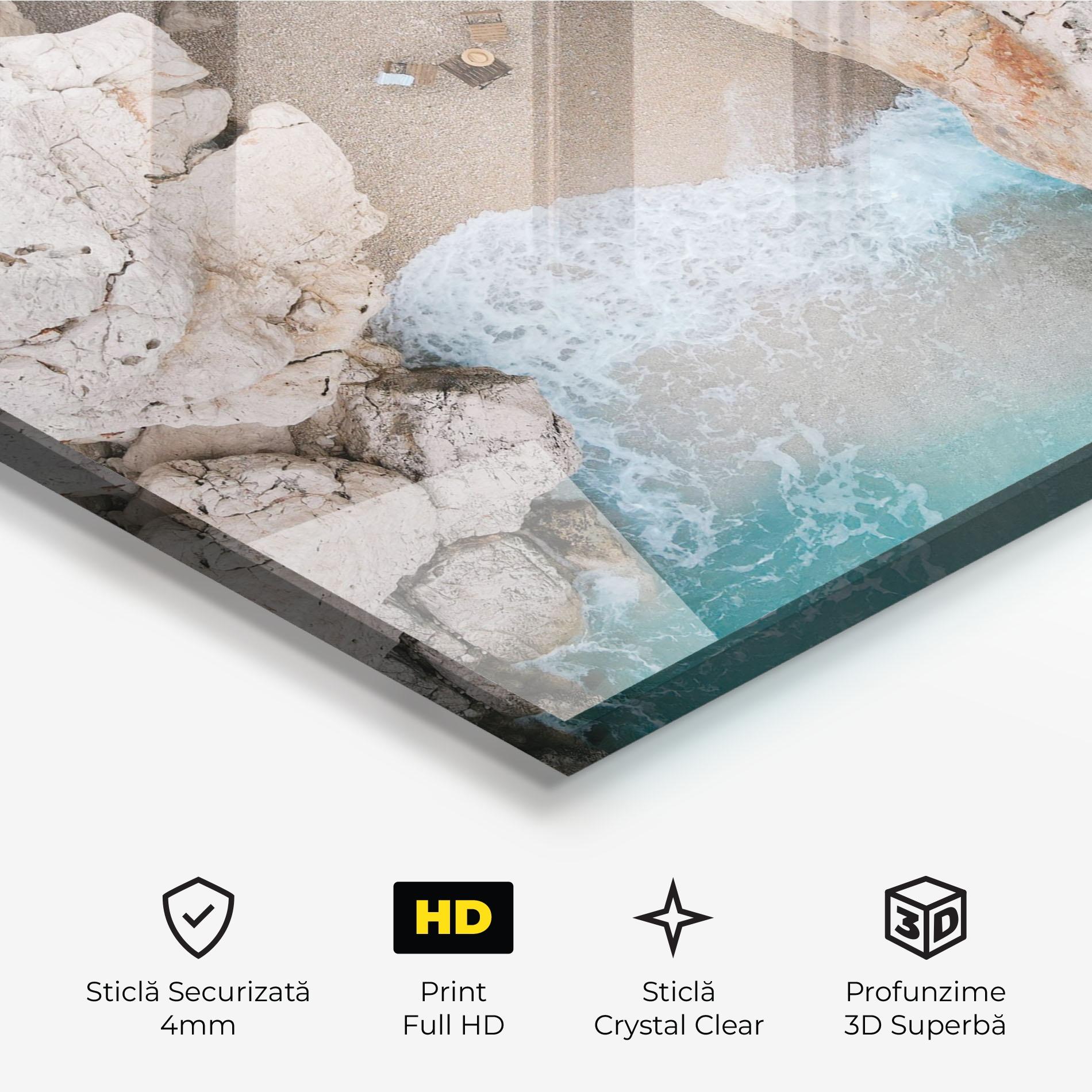 Tablou Sticla Private White Cave mockup 3