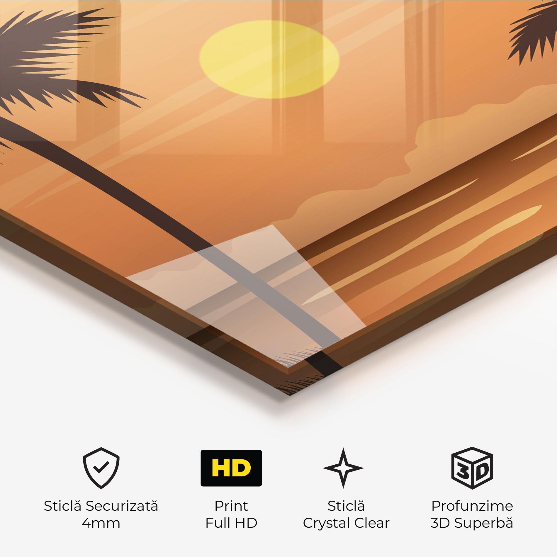 Tablou Sticla Sunset Beach 01 mockup 3