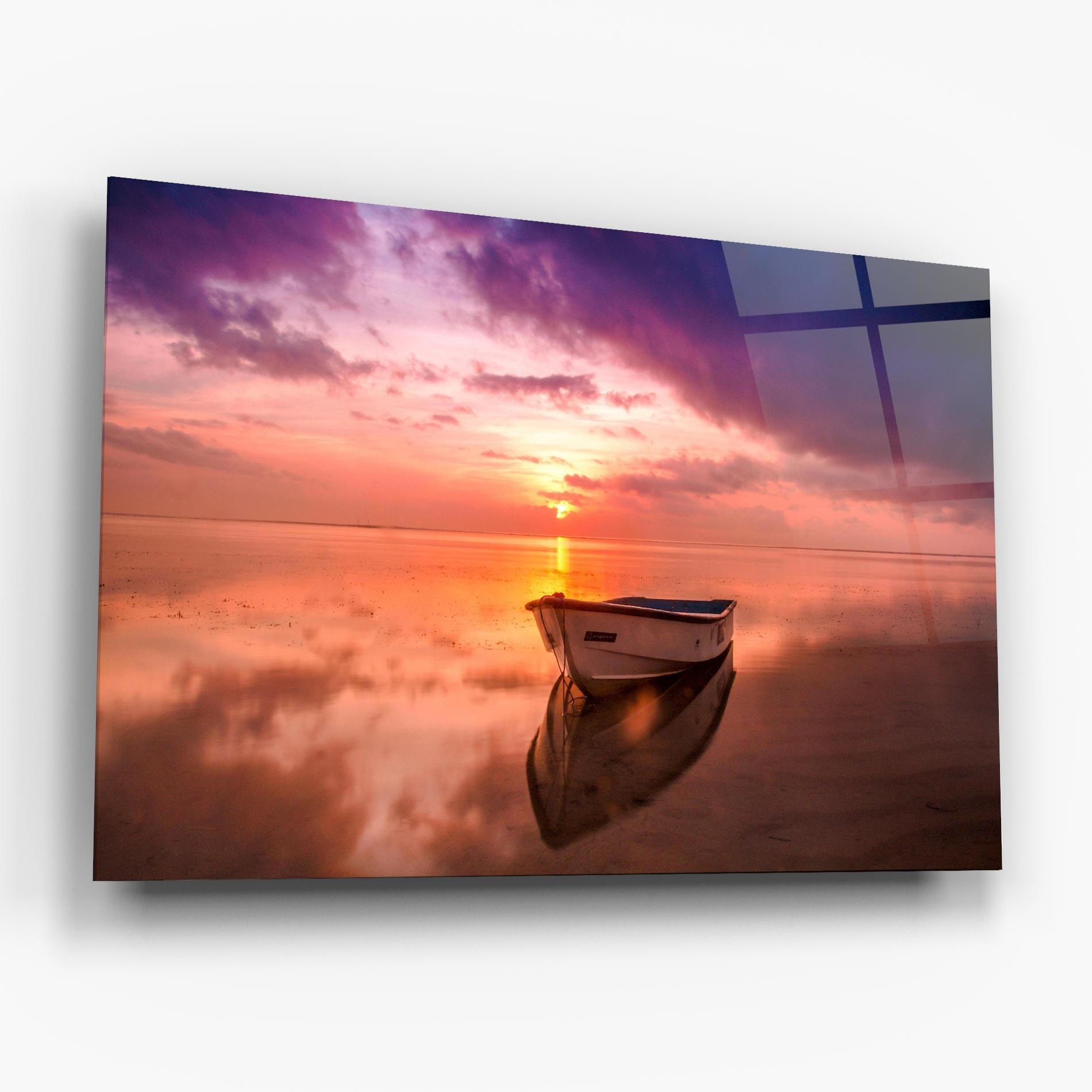 Tablou Sticla Beach Purple View mockup 6