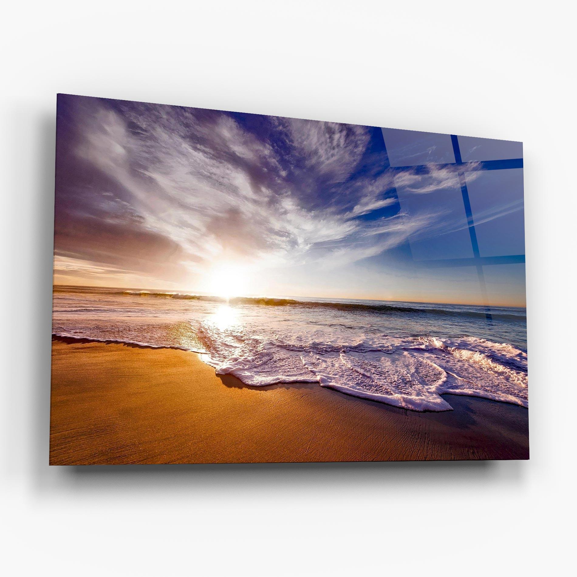 Tablou Sticla Beach Sunrise mockup 6