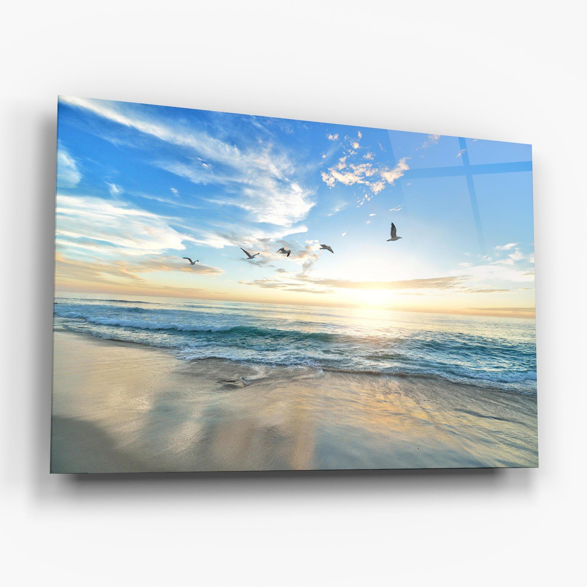 Tablou Sticla Beautiful Beach mockup 6