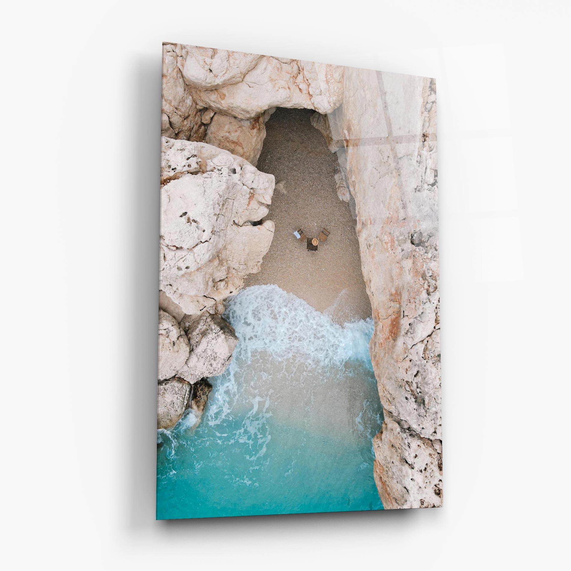 Tablou Sticla Private White Cave mockup 6
