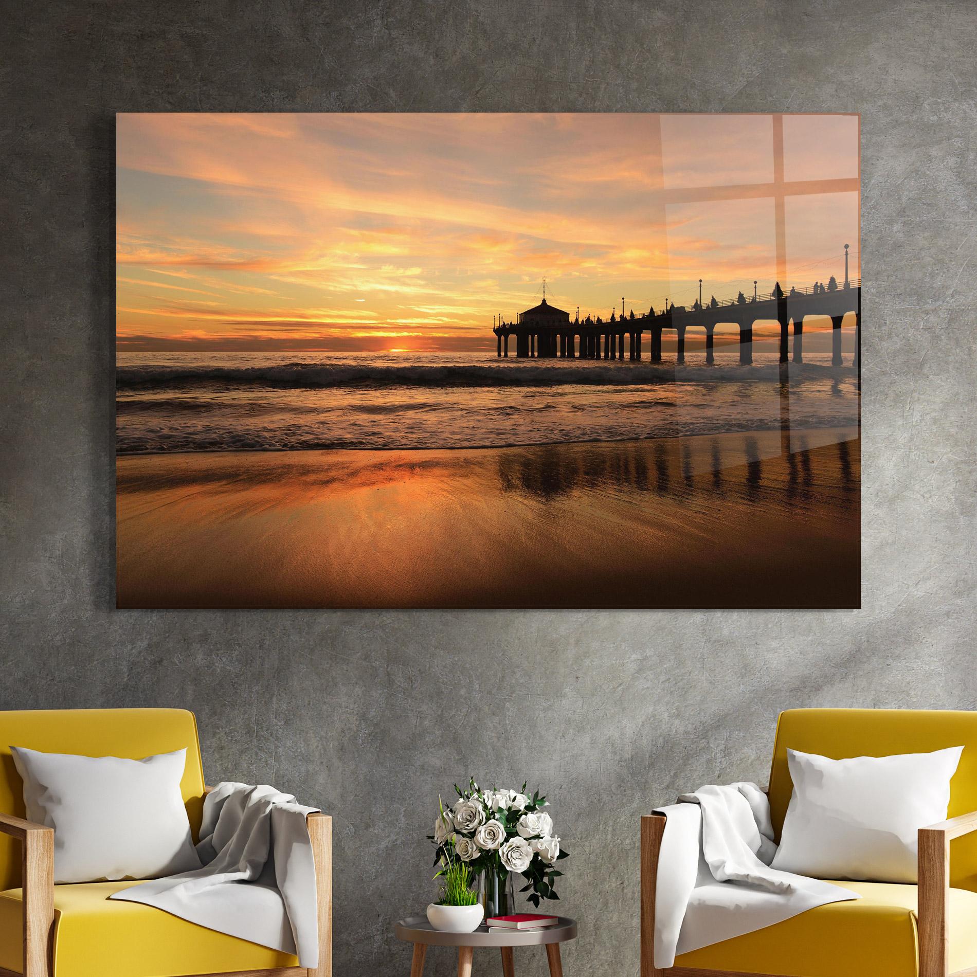 Tablou Sticla Beach Sunset View mockup 4