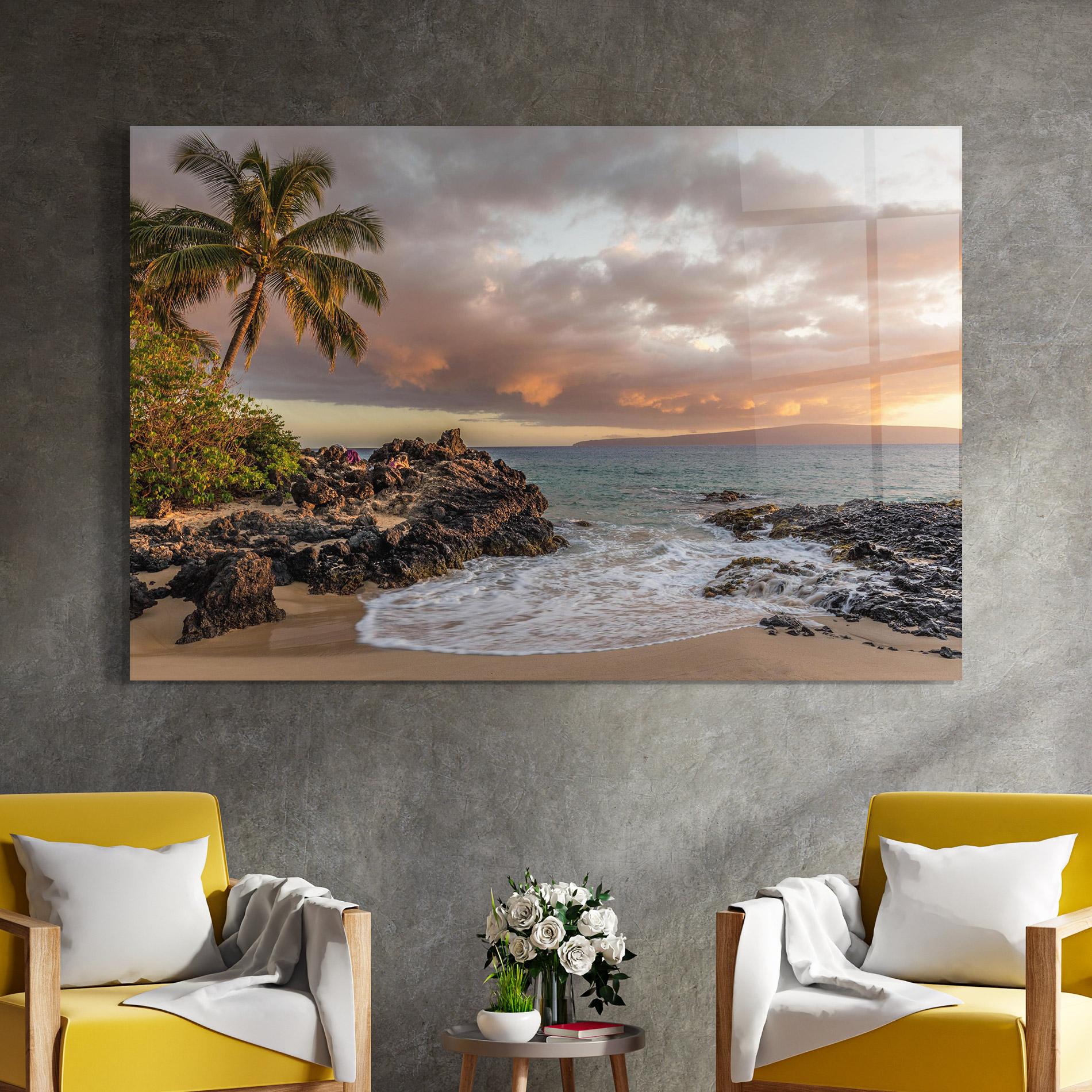 Tablou Sticla Beautiful Beach Landscape mockup 4