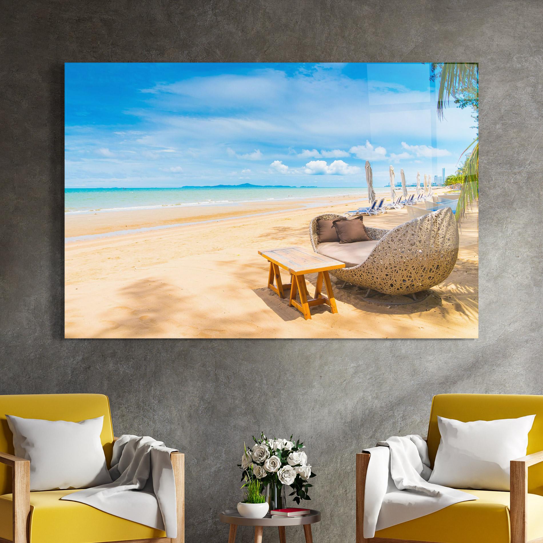 Tablou Sticla Dinning Blue Sky mockup 4