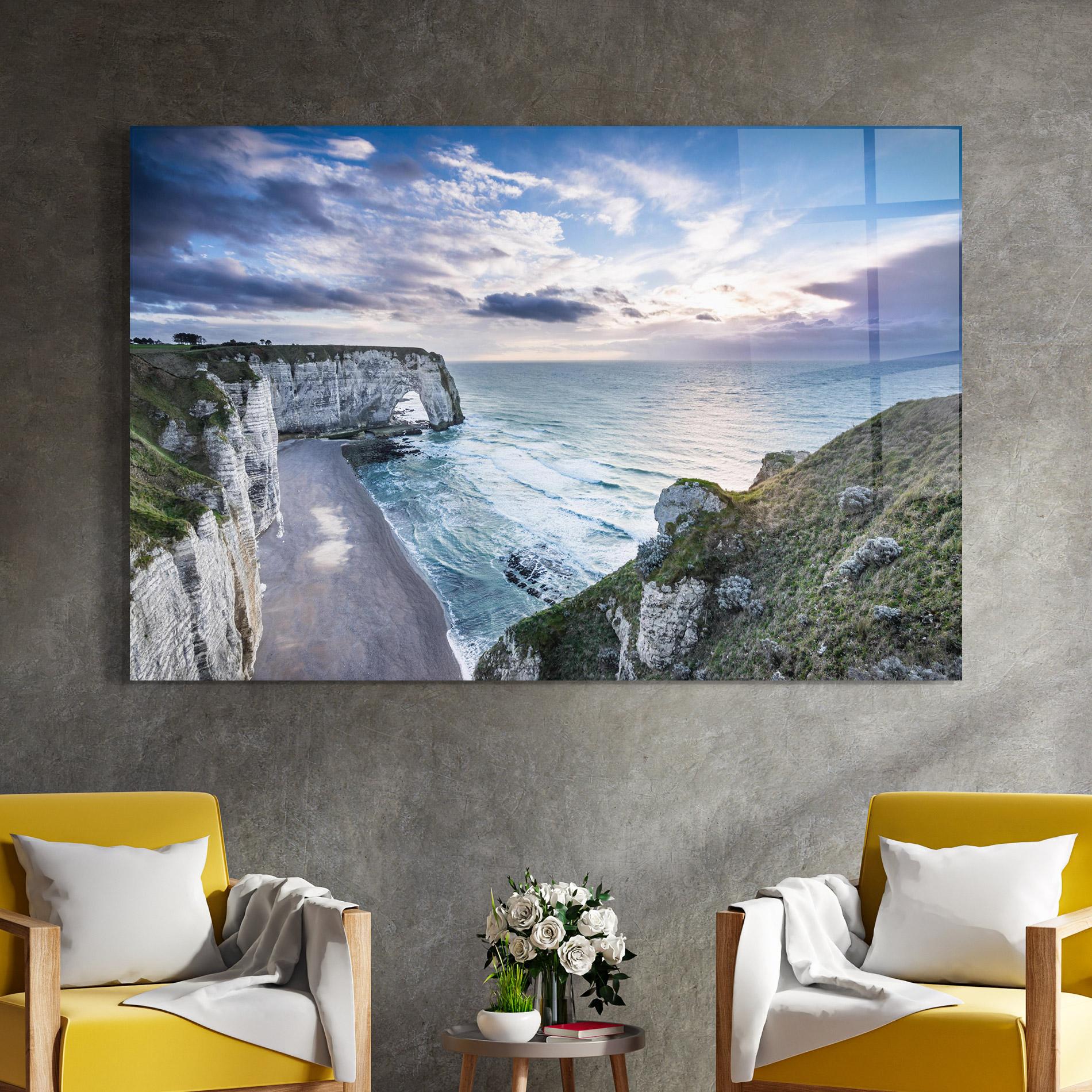 Tablou Sticla Etretat View mockup 4