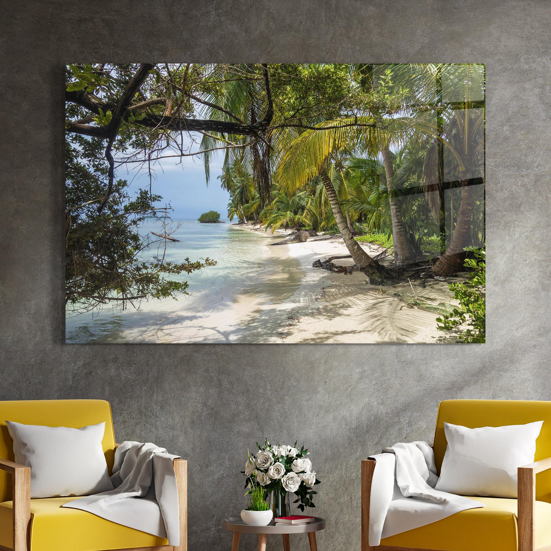 Tablou Sticla Island Beach mockup 4