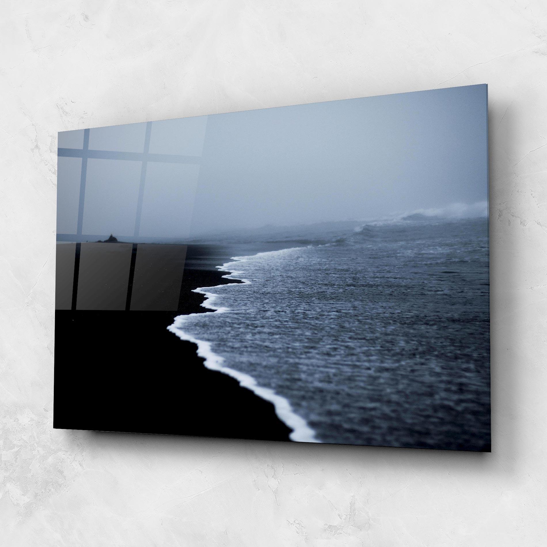 Tablou Sticla Black Beach View mockup 1