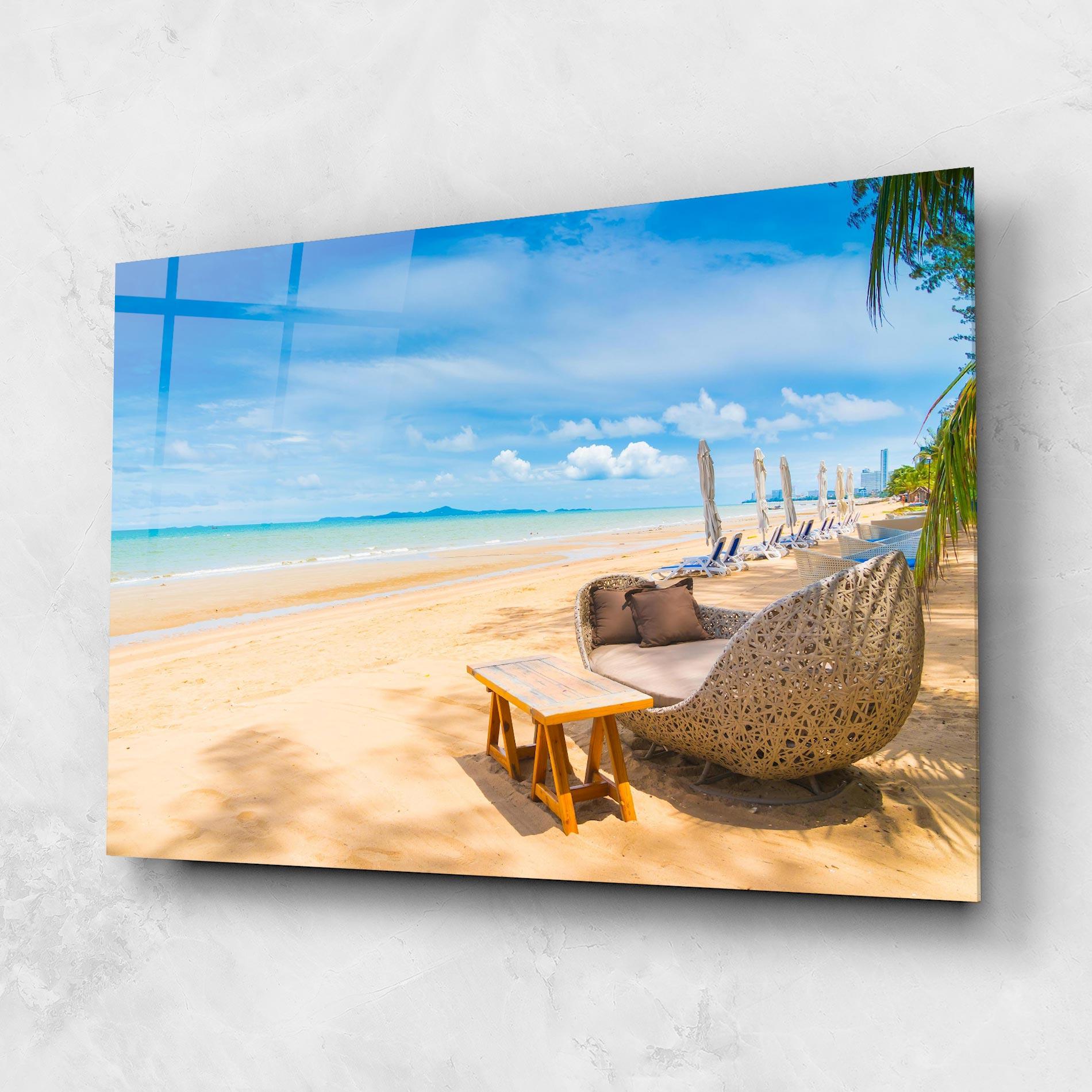 Tablou Sticla Dinning Blue Sky mockup 1