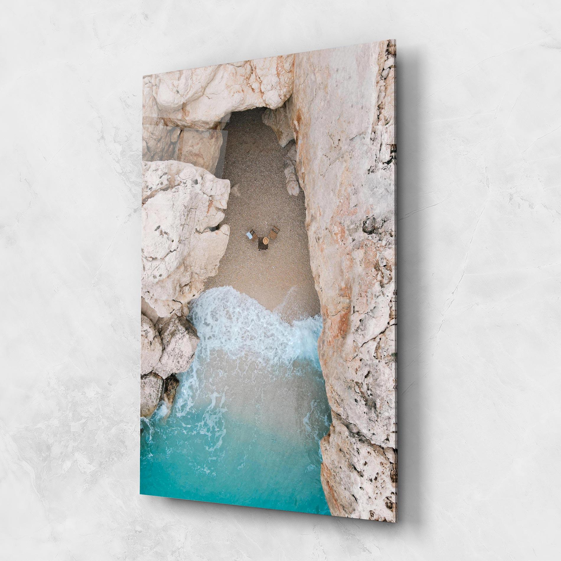 Tablou Sticla Private White Cave mockup 1