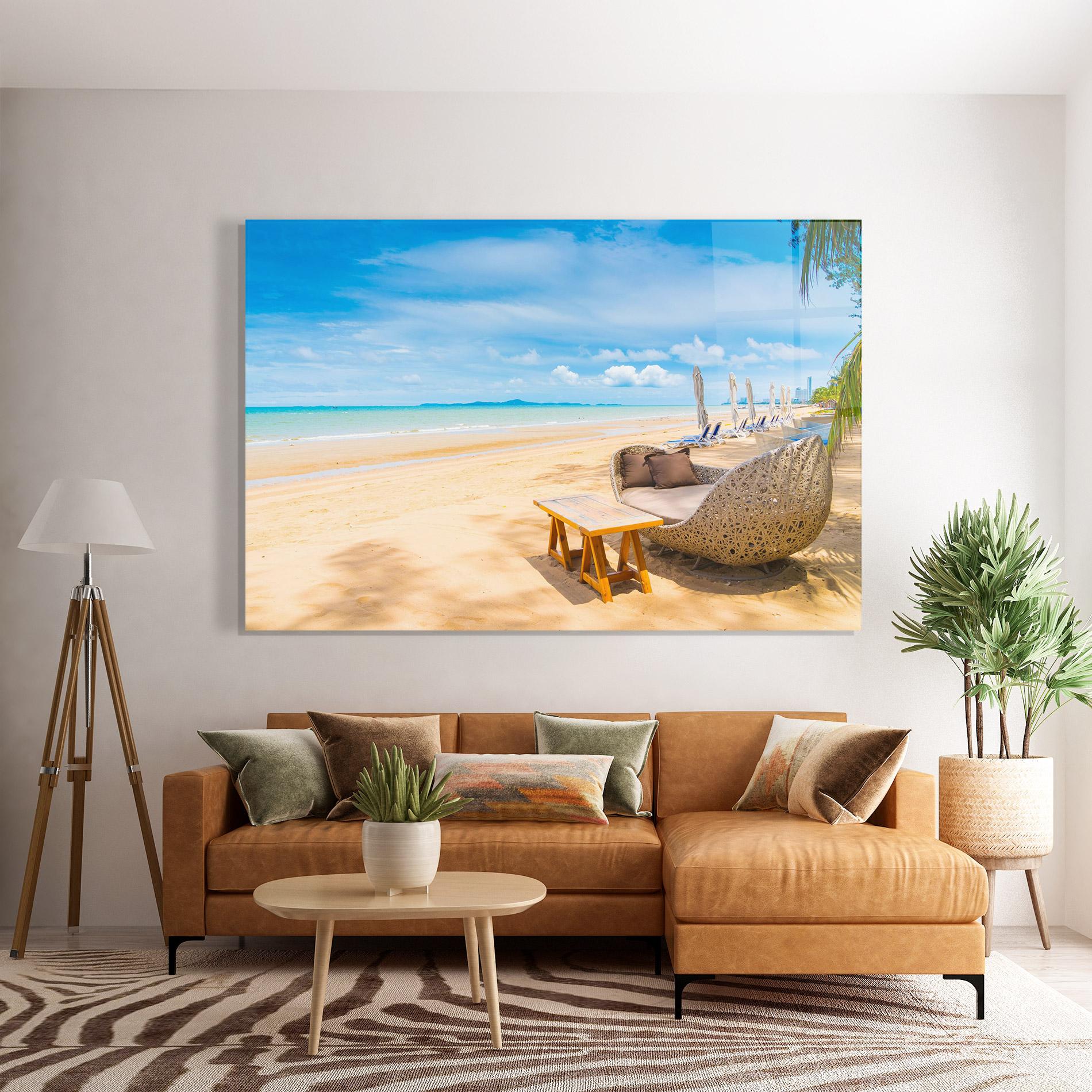 Tablou Sticla Dinning Blue Sky mockup 7