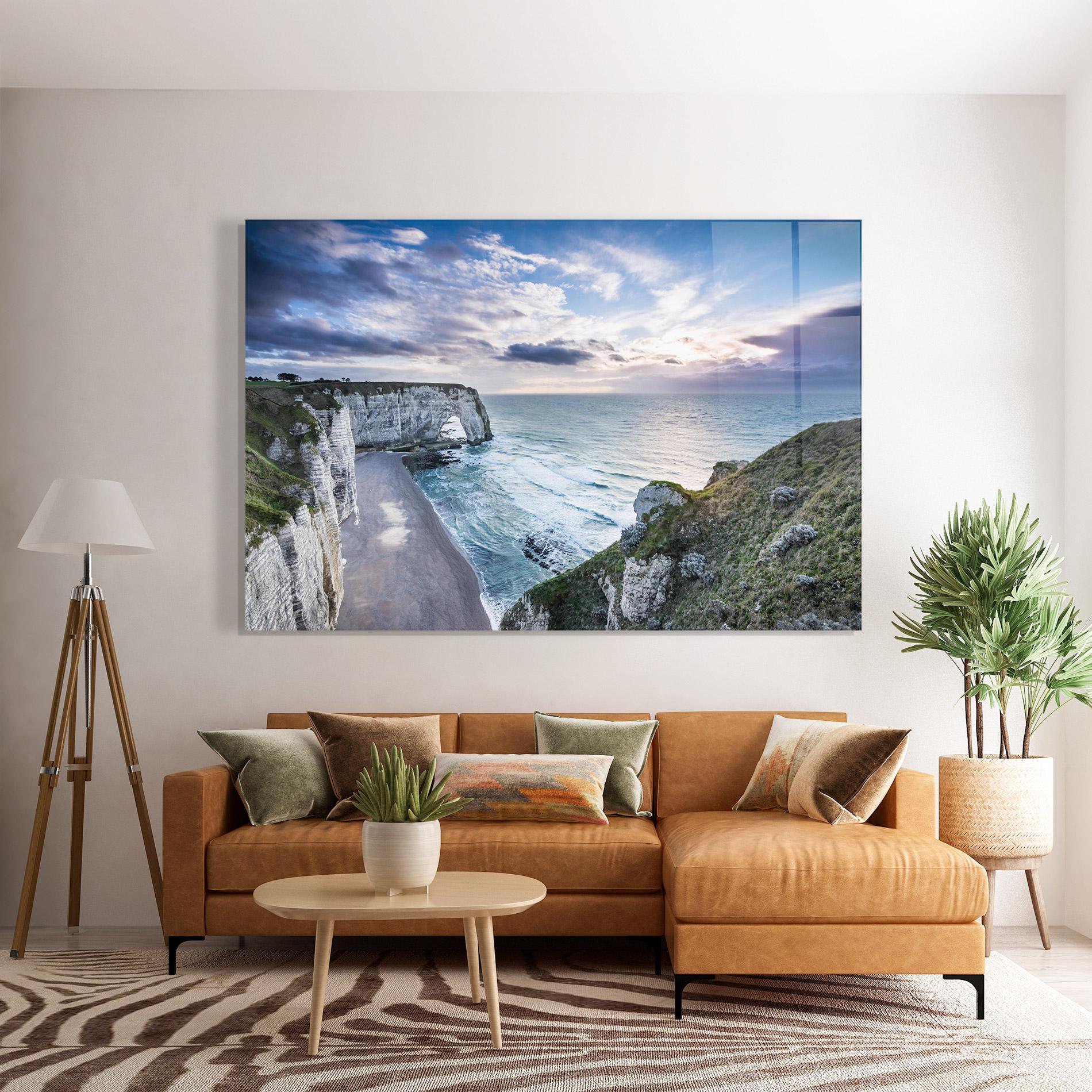 Tablou Sticla Etretat View mockup 7