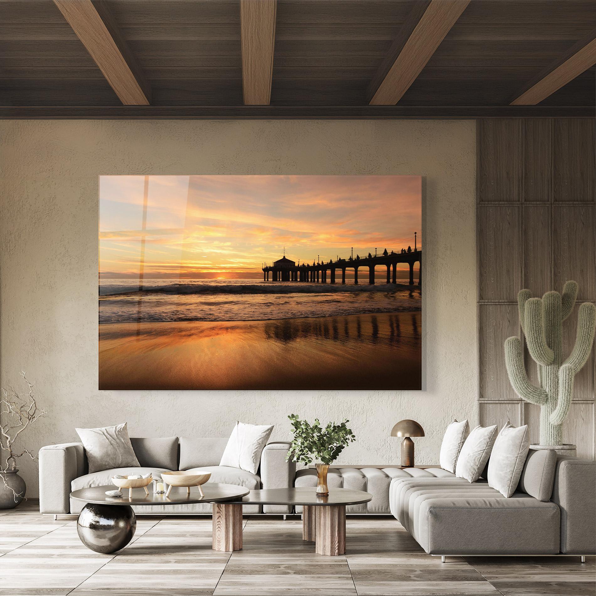 Tablou Sticla Beach Sunset View mockup 8
