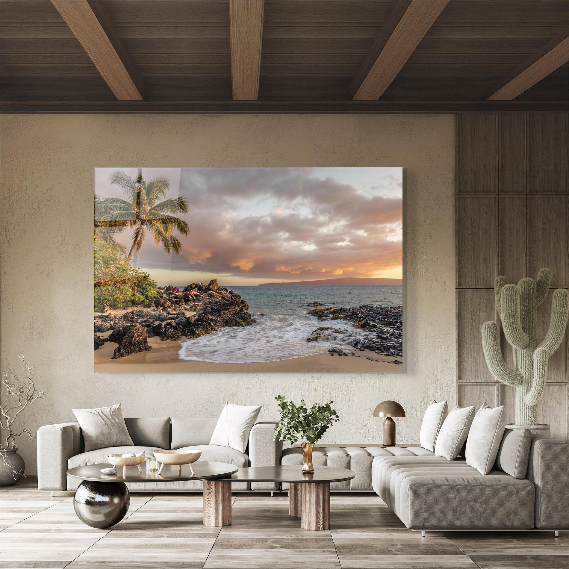 Tablou Sticla Beautiful Beach Landscape mockup 8