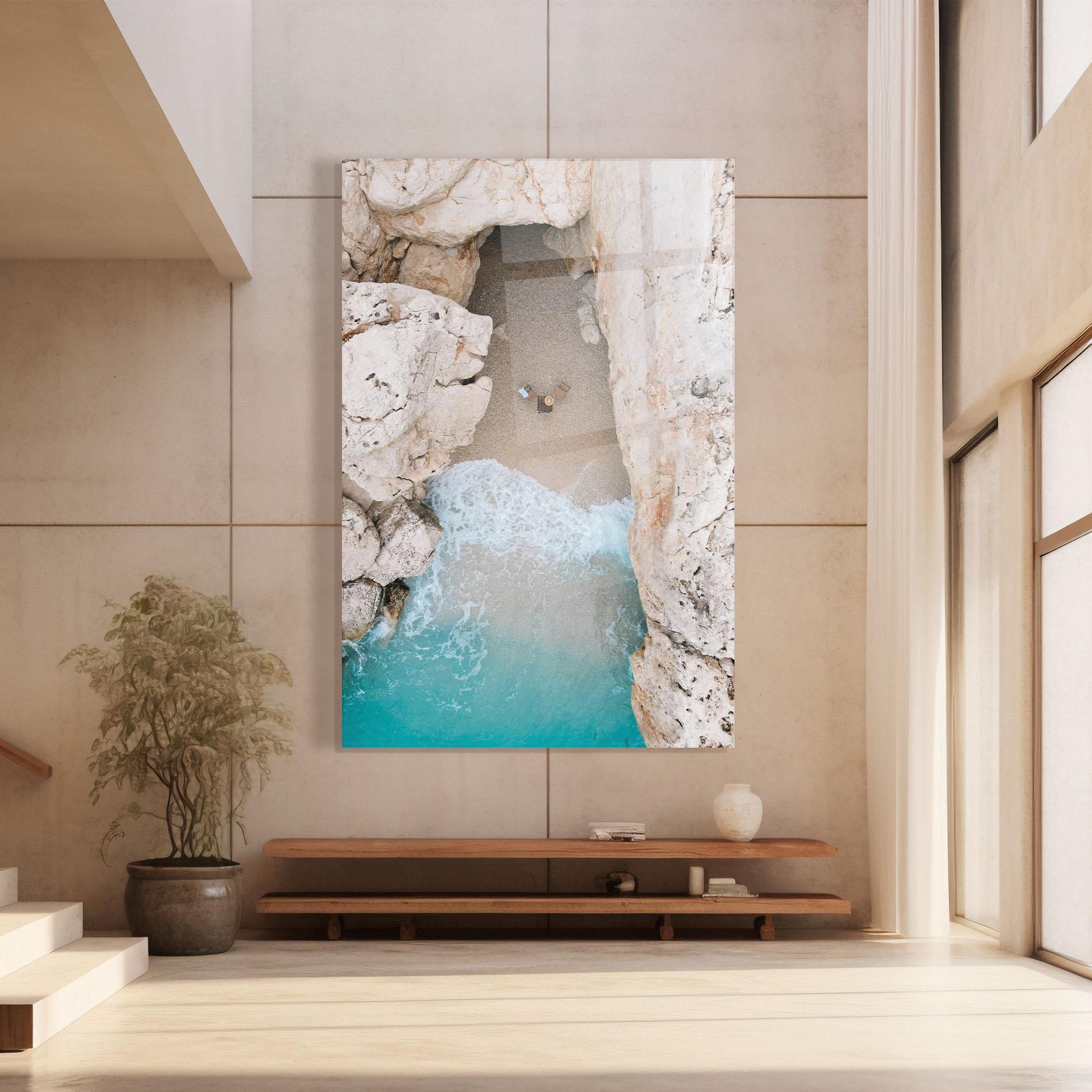 Tablou Sticla Private White Cave mockup 8