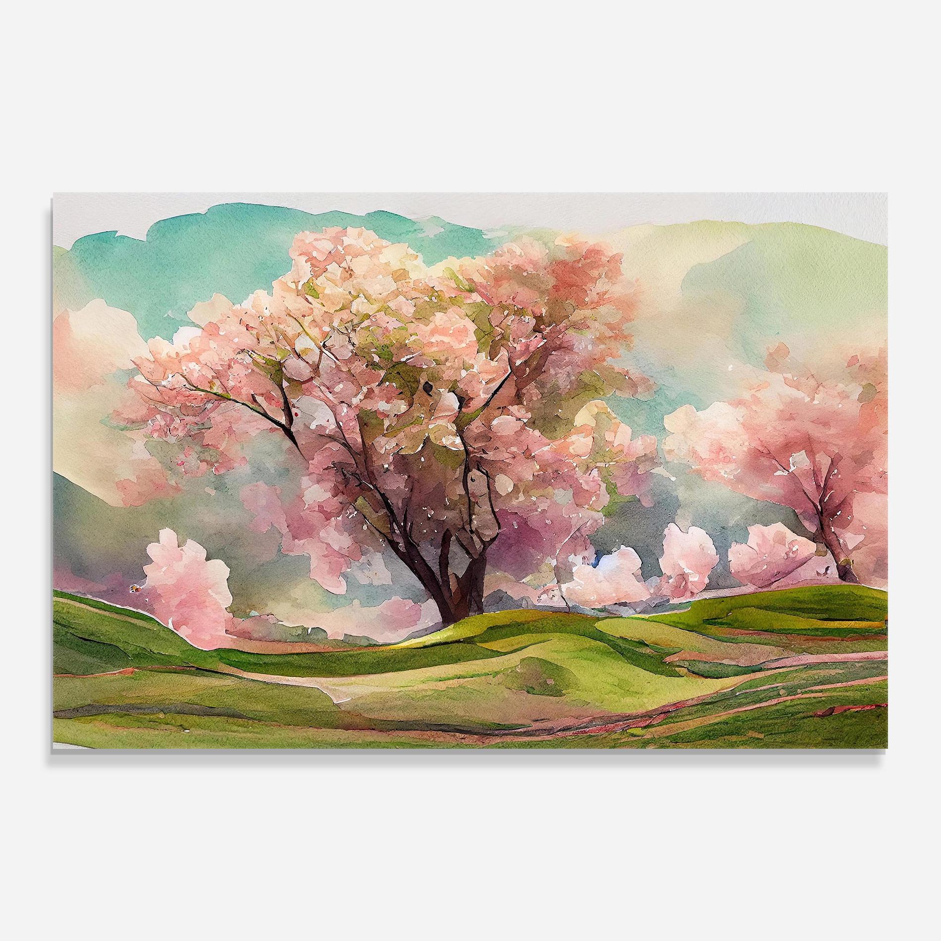 Tablou Sticla Big Spring Trees mockup 0